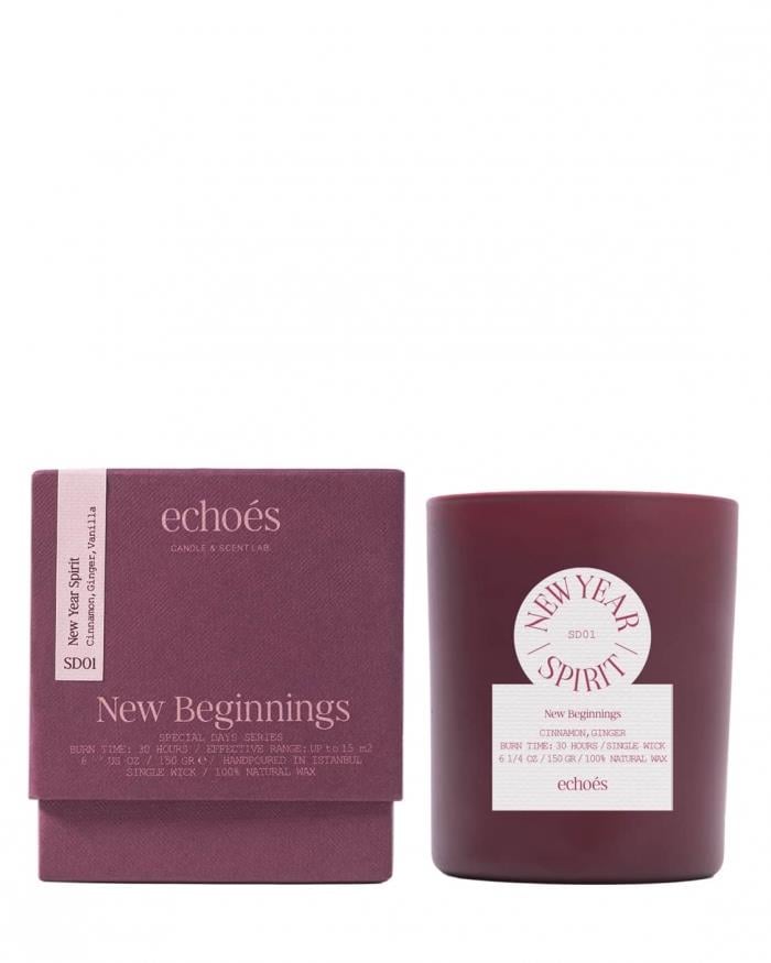 Echoes New Year Spirit Tek Fitil Doğal Mum 150 Gr