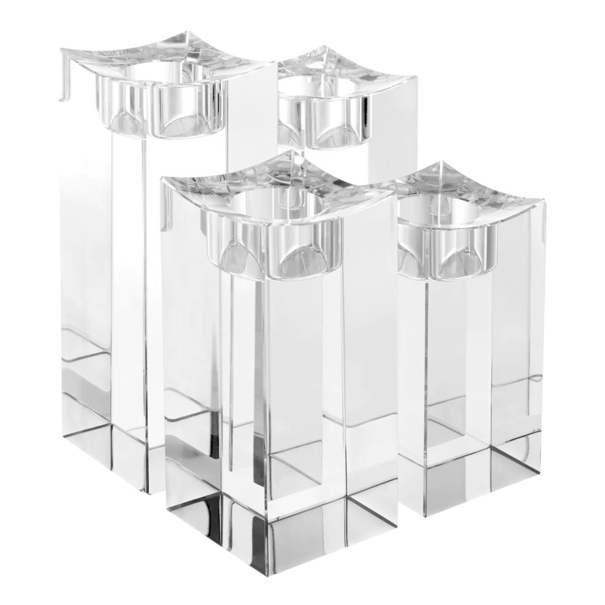 Eıchholtz Tealıght Holder Glancarlo Hıgh Crystal Set Eh116343