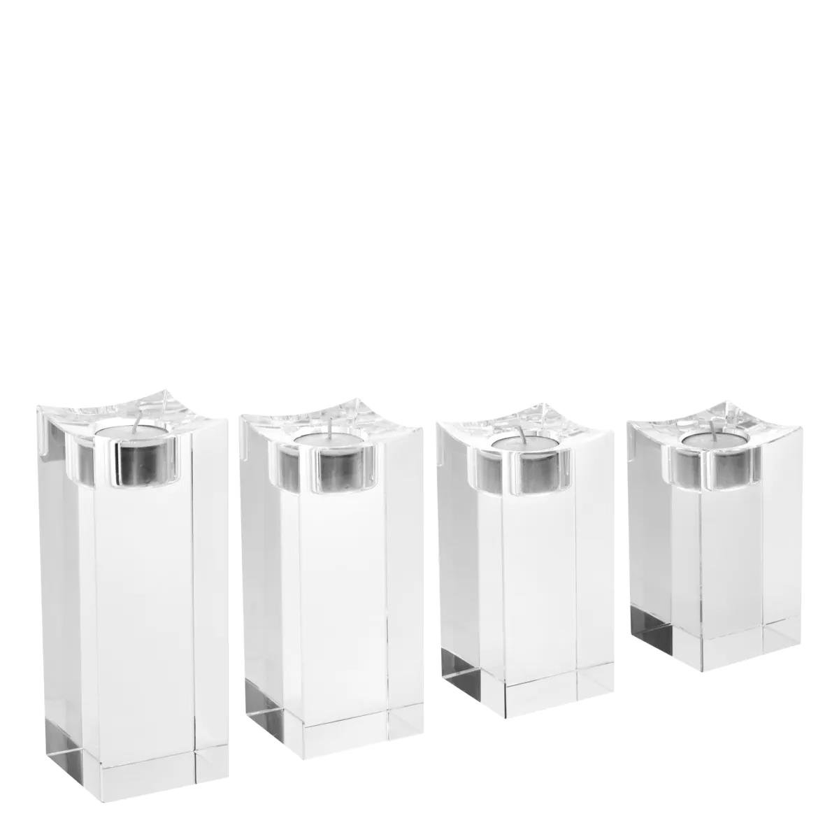 Eıchholtz Tealıght Holder Glancarlo Hıgh Crystal Set Eh116343