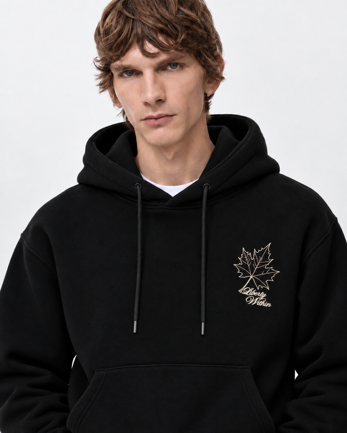 Erkek Oversize İçi Şardonlu Kapüşonlu Patch Baskılı Sweatshirt