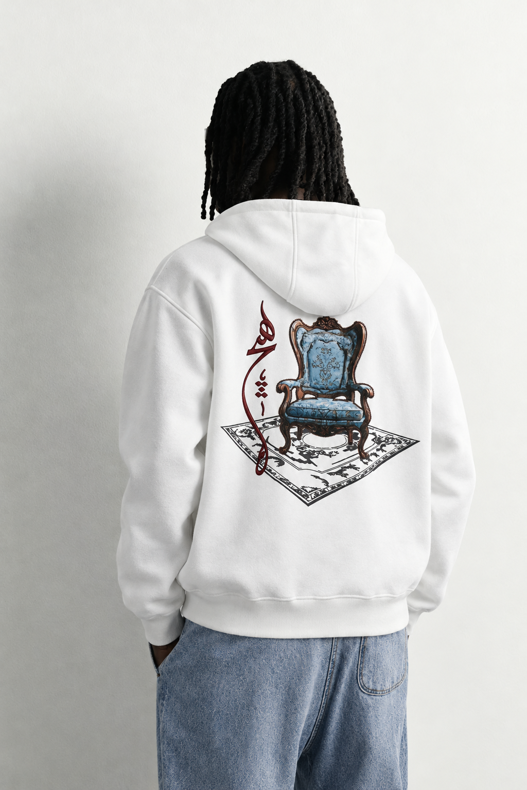 Erkek Patch Baskılı Nakışlı Şardonlu Kapüşonlu Oversize Sweatshirt