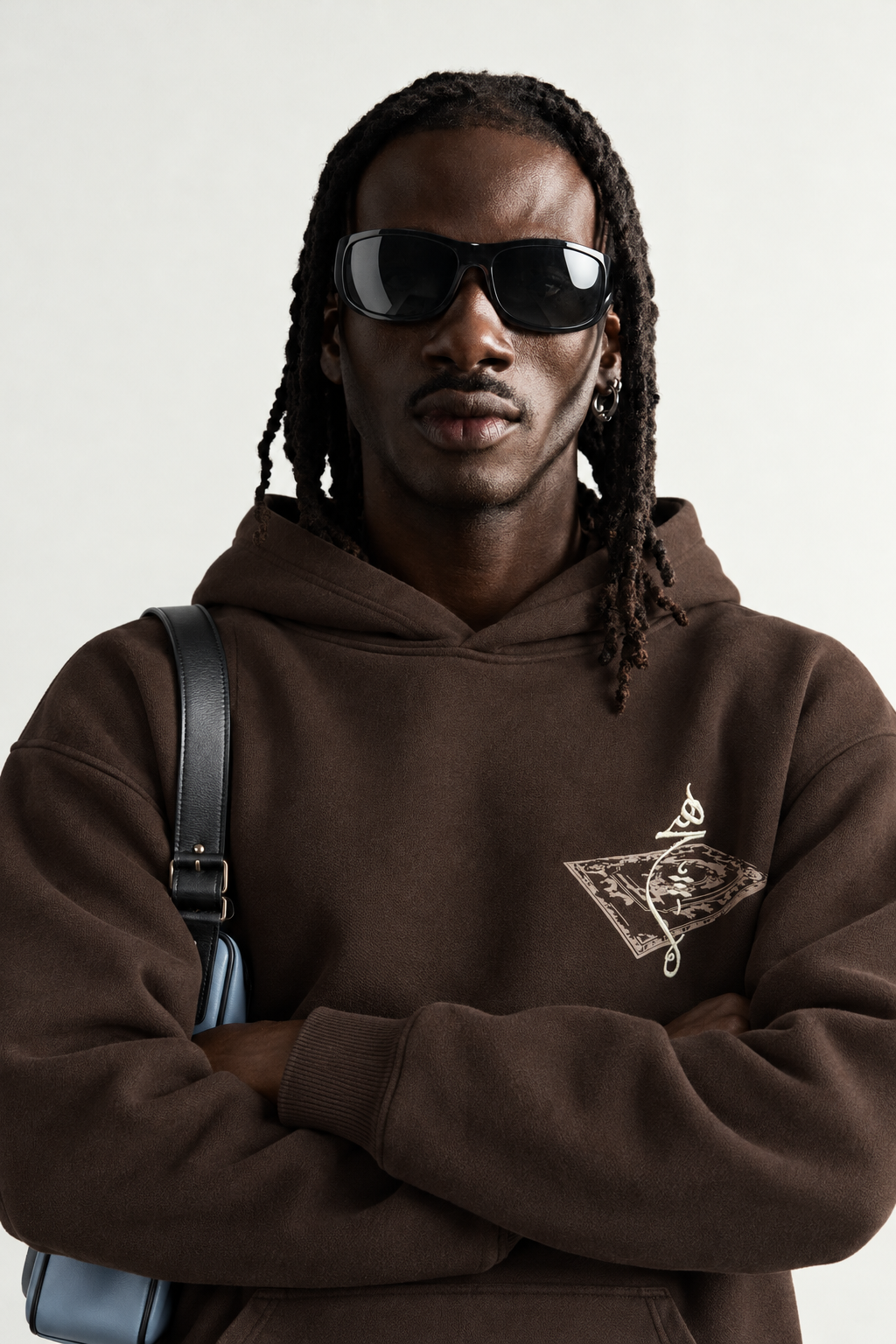 Erkek Patch Baskılı Nakışlı Şardonlu Kapüşonlu Oversize Sweatshirt