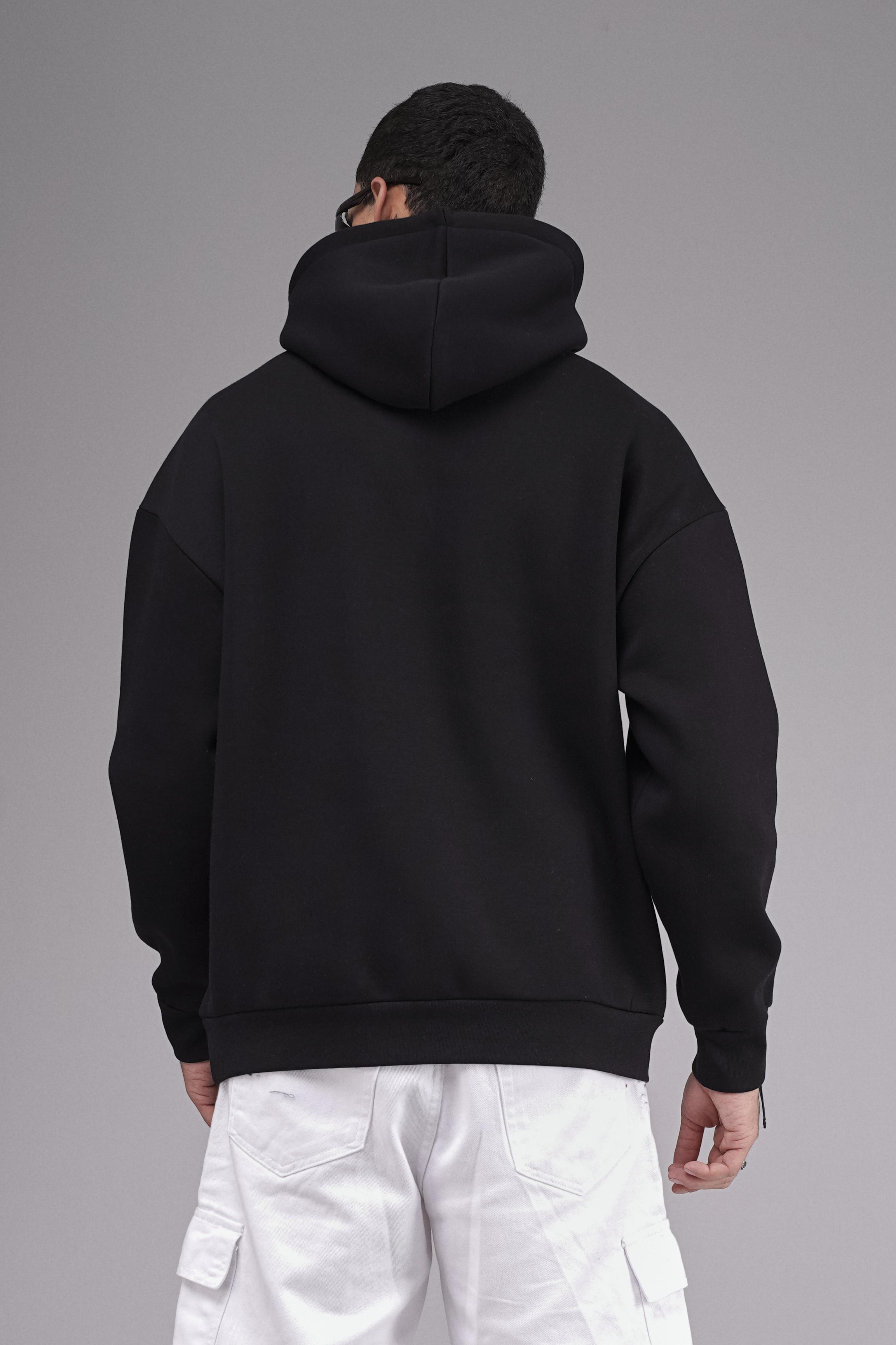 Kapuşonlu Baskılı Oversize Kalıp Unisex Hoodie Sweatshirt