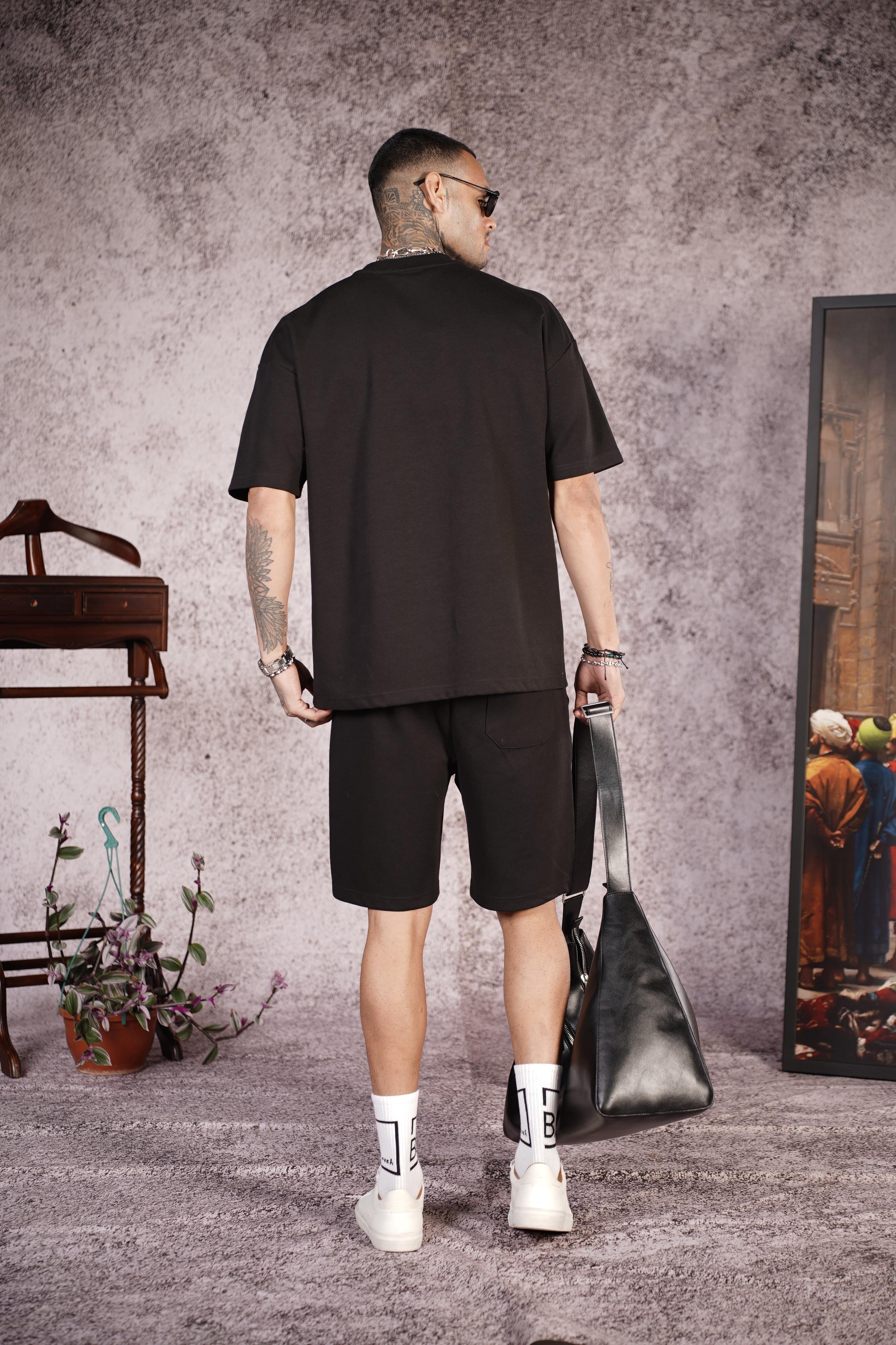 King Brich Baskılı Oversize Kalıp Unisex Şort Takım