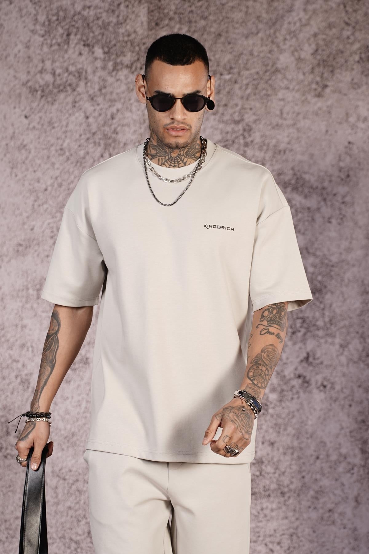 King Brich Baskılı Oversize Kalıp Unisex Şort Takım