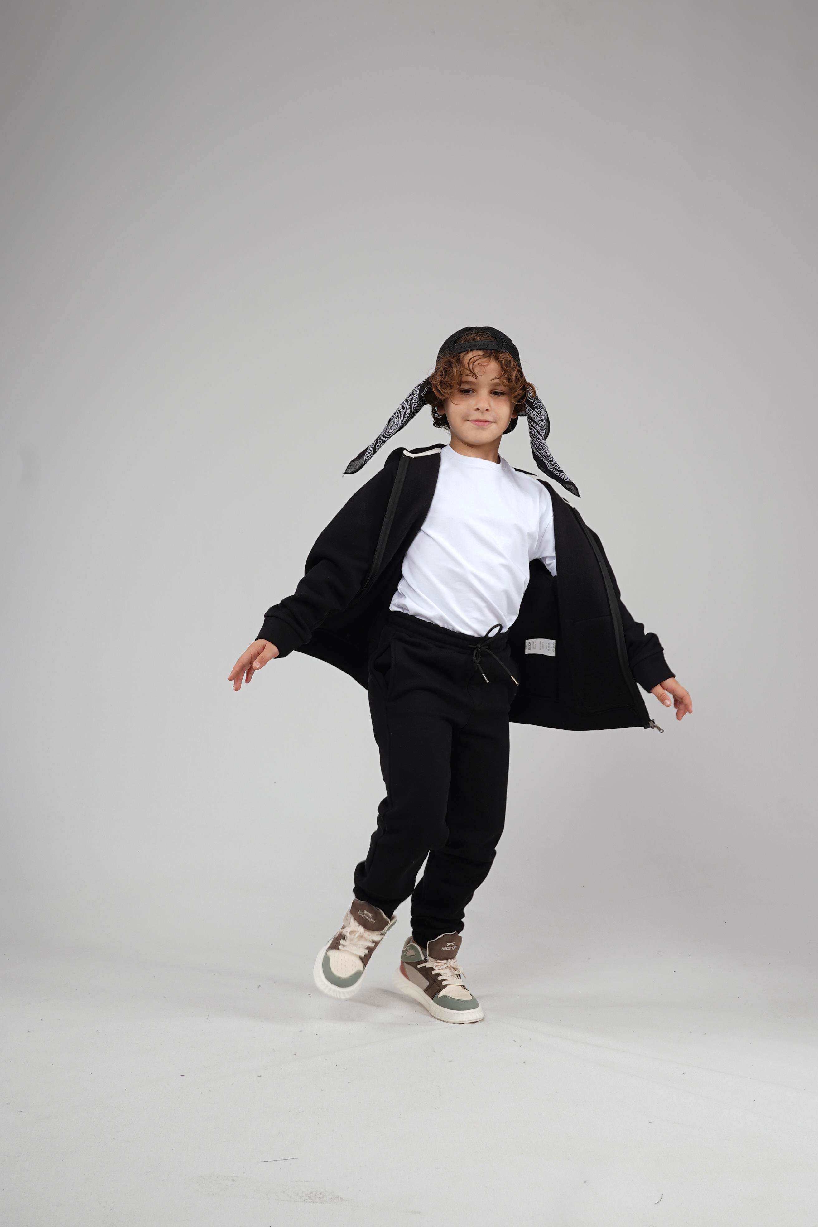 Kingbrich Kids Kapüşonlu Önü Fermuarlı Alt Üst Takım