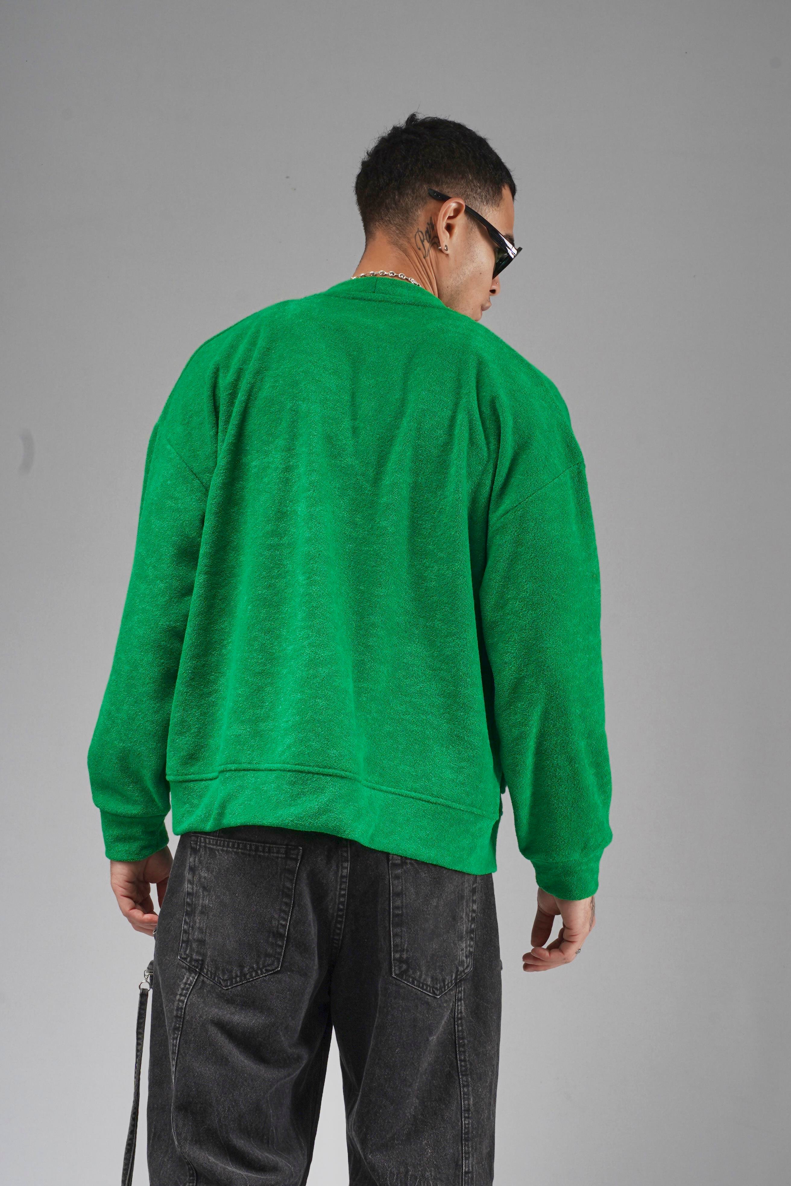 Logo Detaylı Oversize Kalıp Erkek Hırka