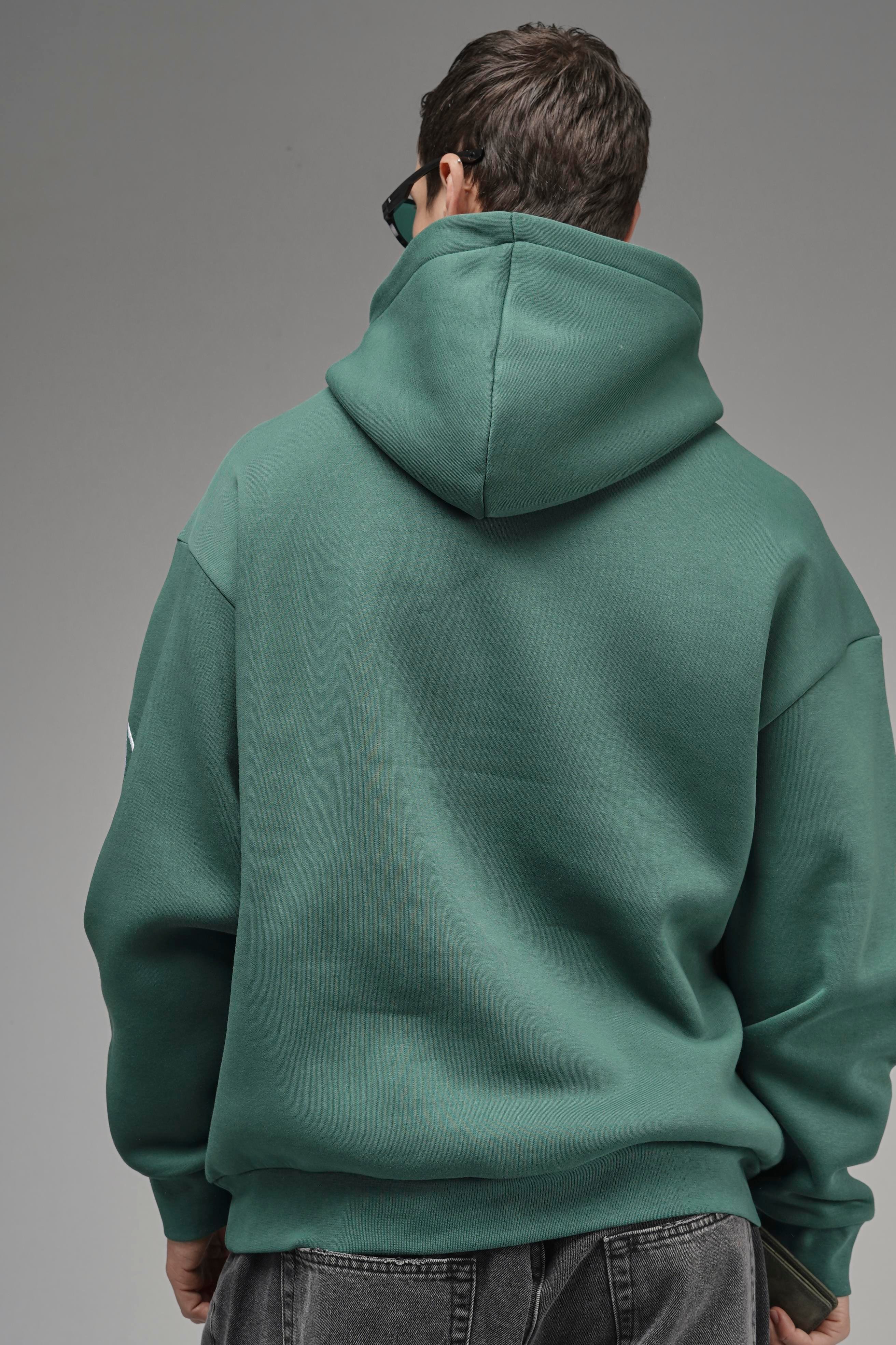 Nakış Detaylı Oversize Kalıp Kapüşonlu Sweatshirt