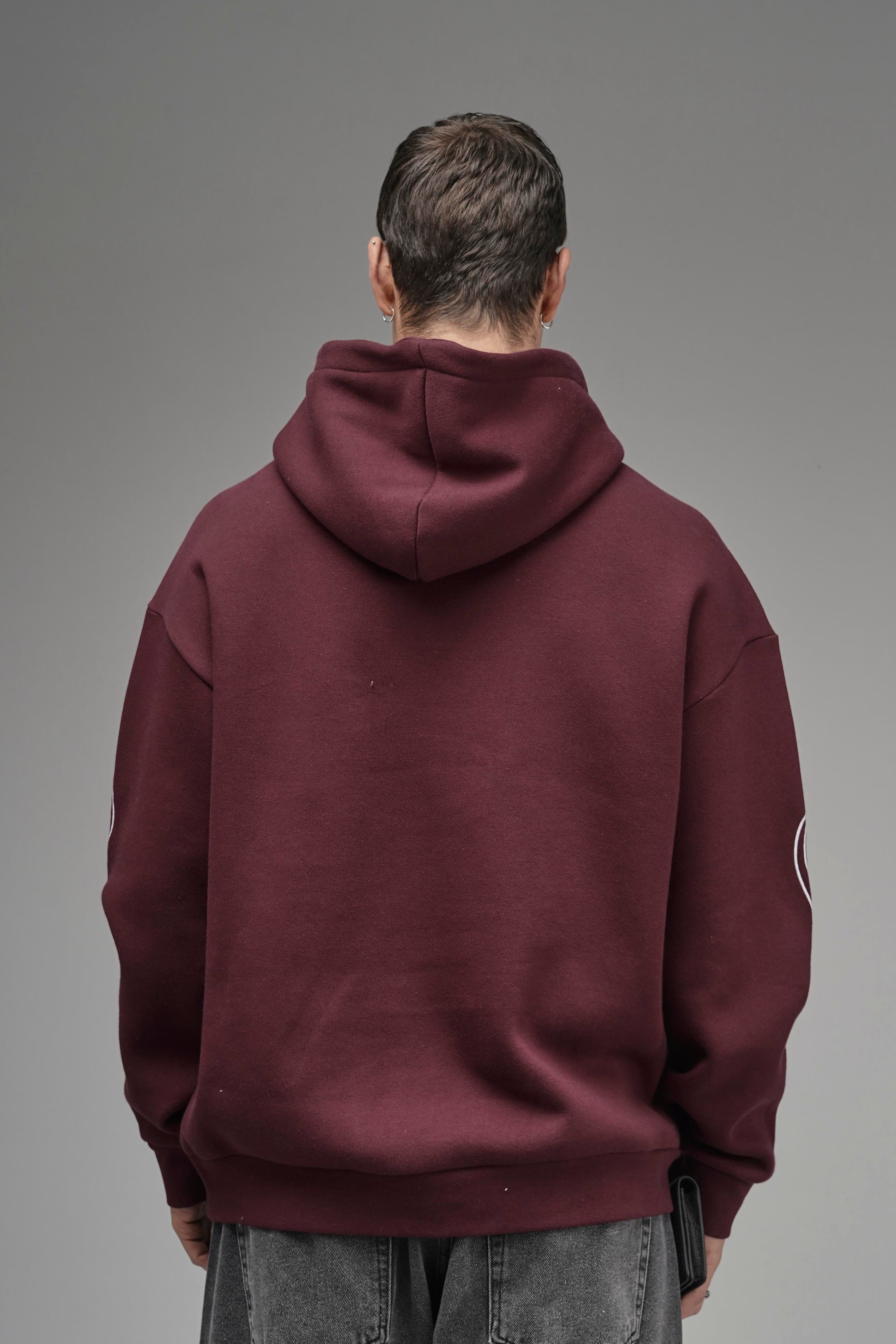 Nakış Detaylı Oversize Kalıp Kapüşonlu Sweatshirt