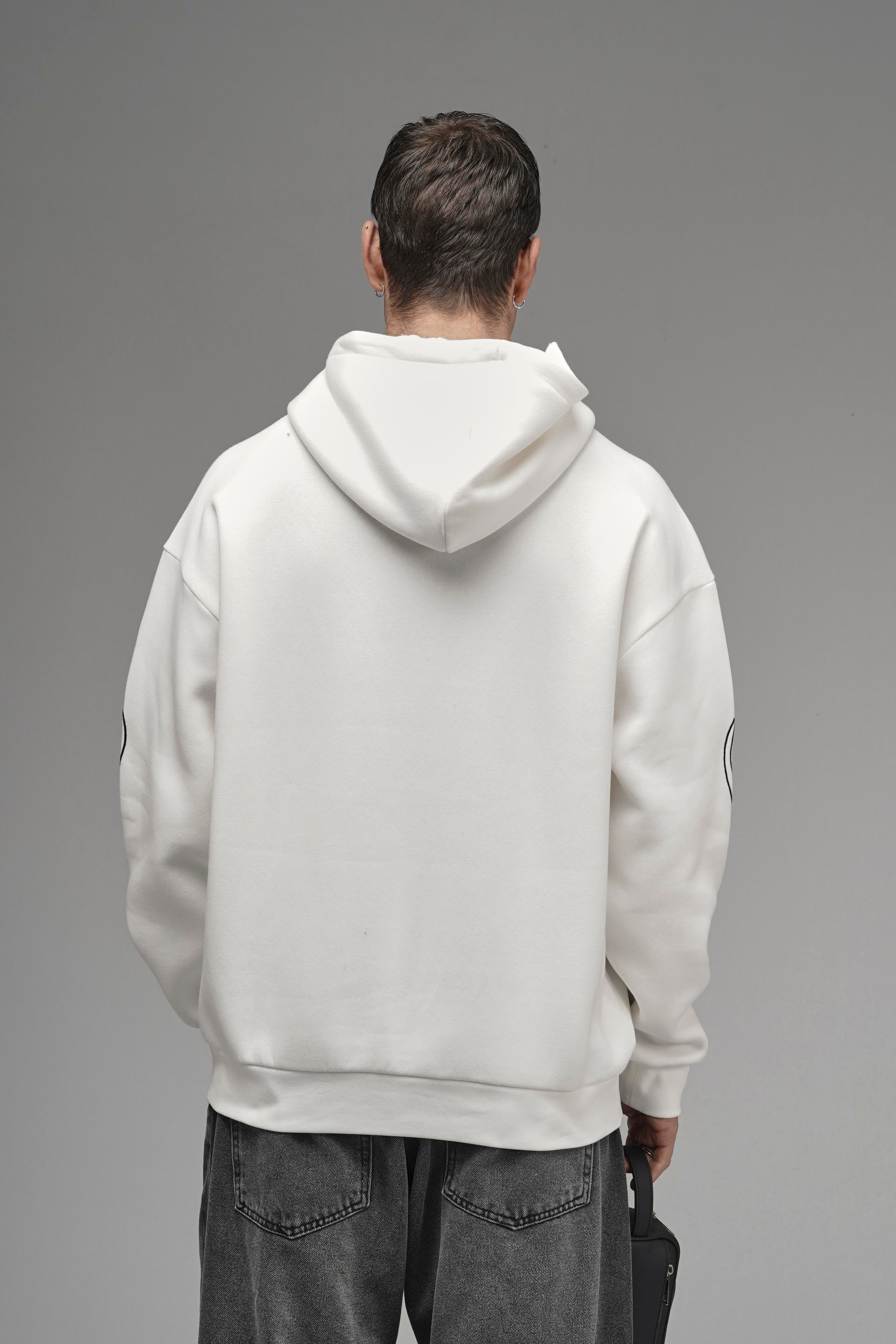 Nakış Detaylı Oversize Kalıp Kapüşonlu Sweatshirt