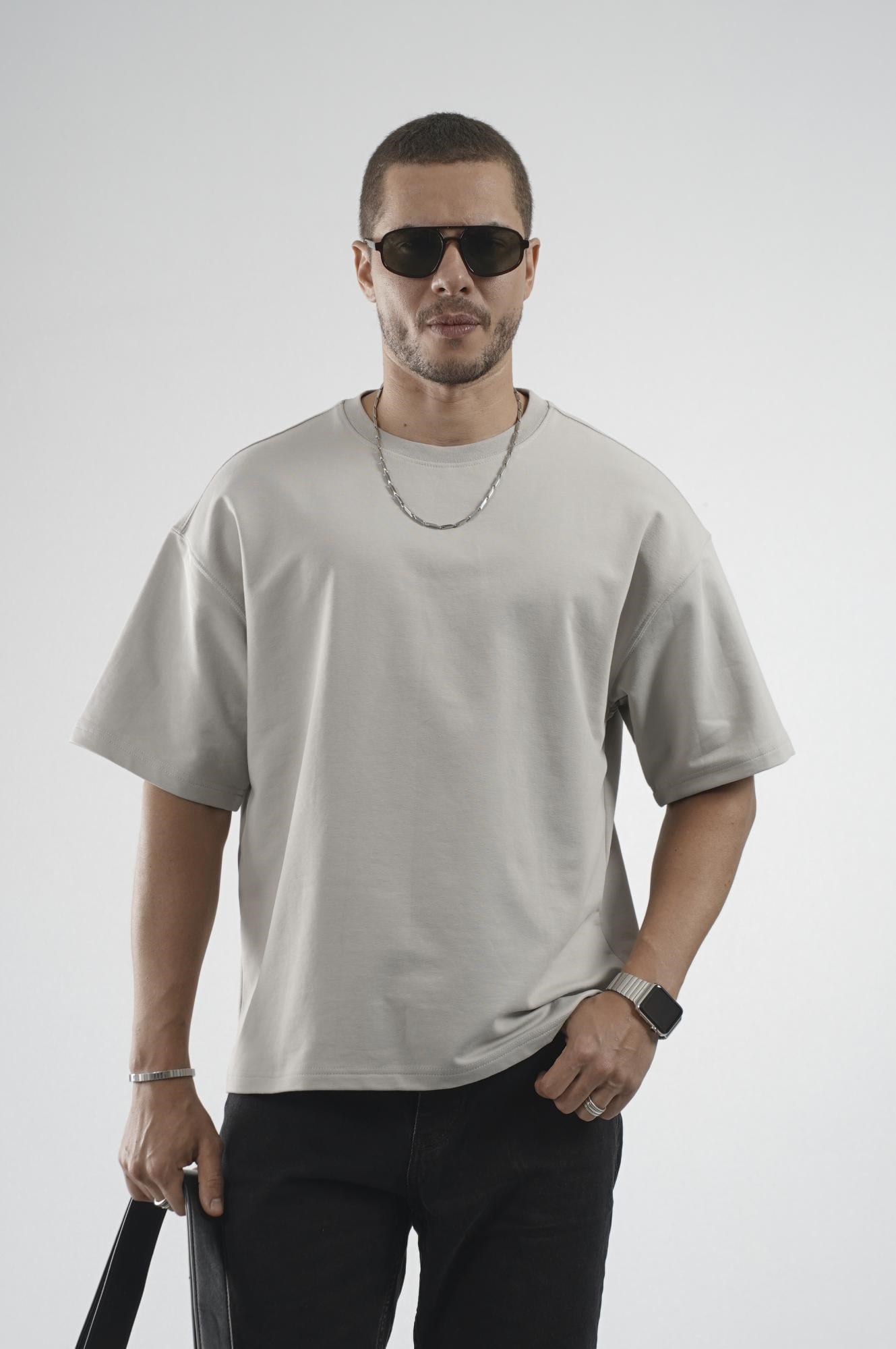Oversize Kalıp Basic %100 Pamuklu Erkek Tişört
