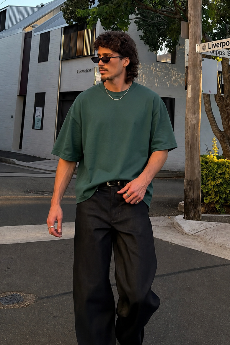 Oversize Kalıp Basic %100 Pamuklu Erkek Tişört