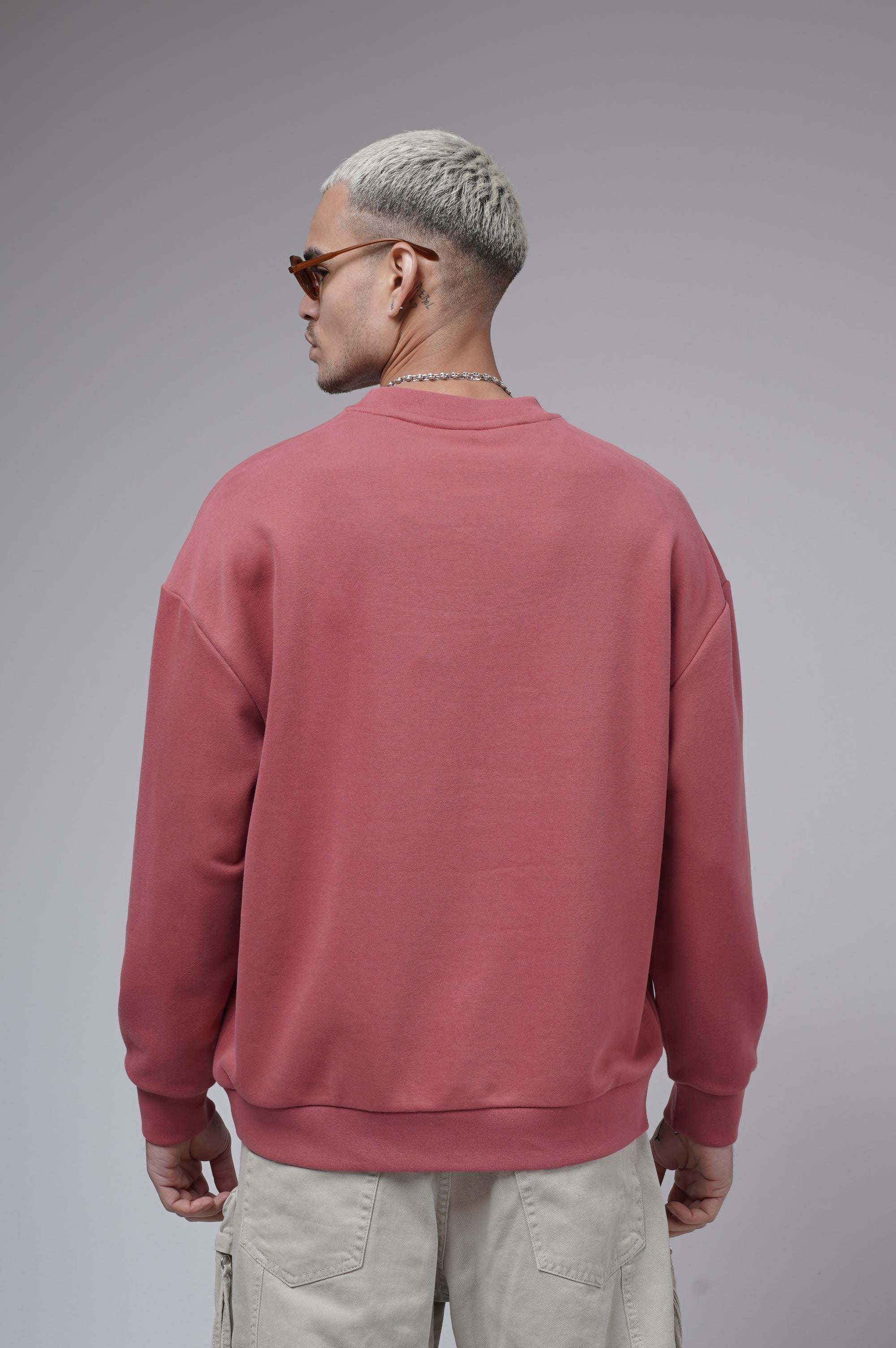Oversize Kalıp Baskılı Yaka Kol Ribanalı Sweat