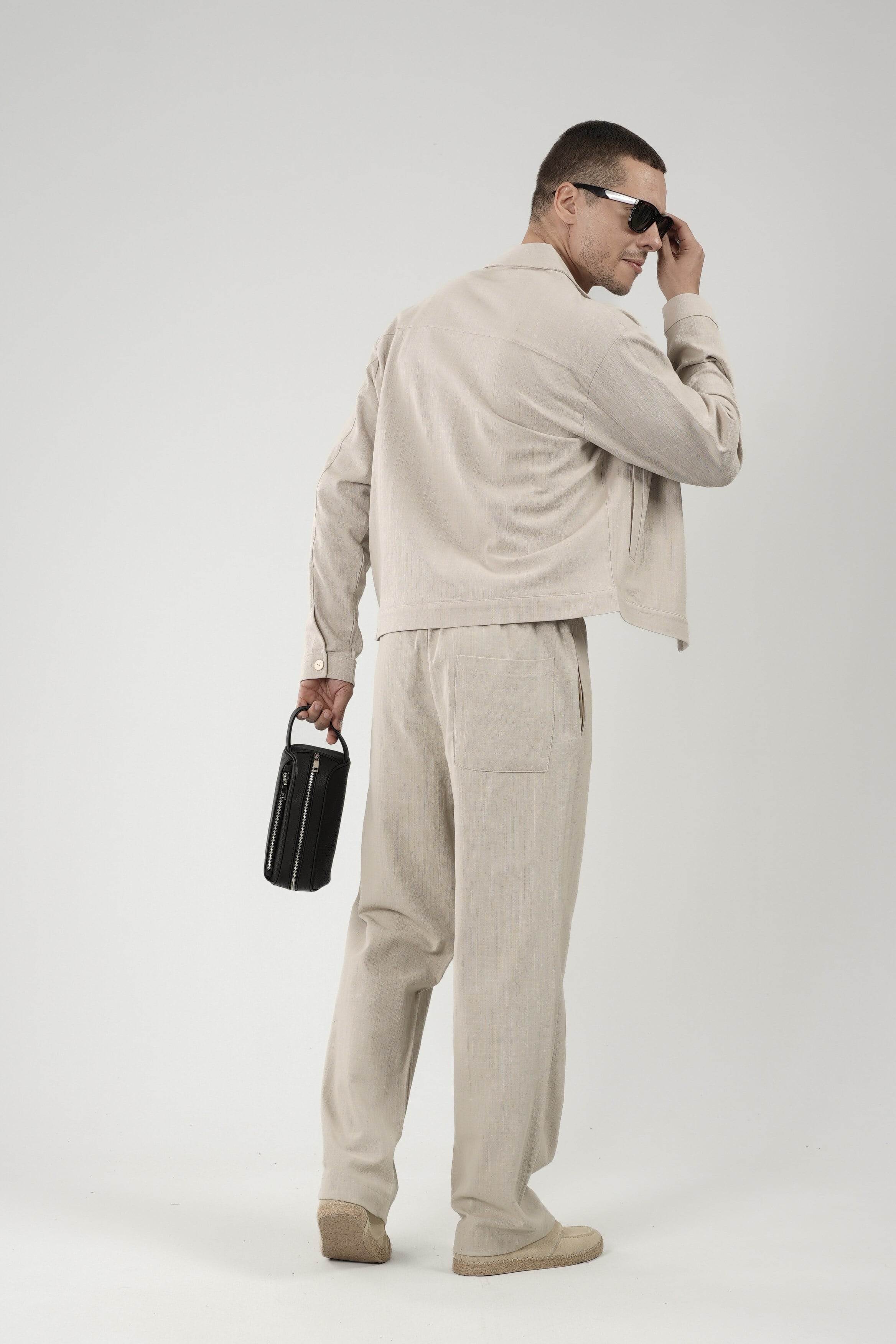 Oversize Kalıp Blazer Keten Alt Üst Takım