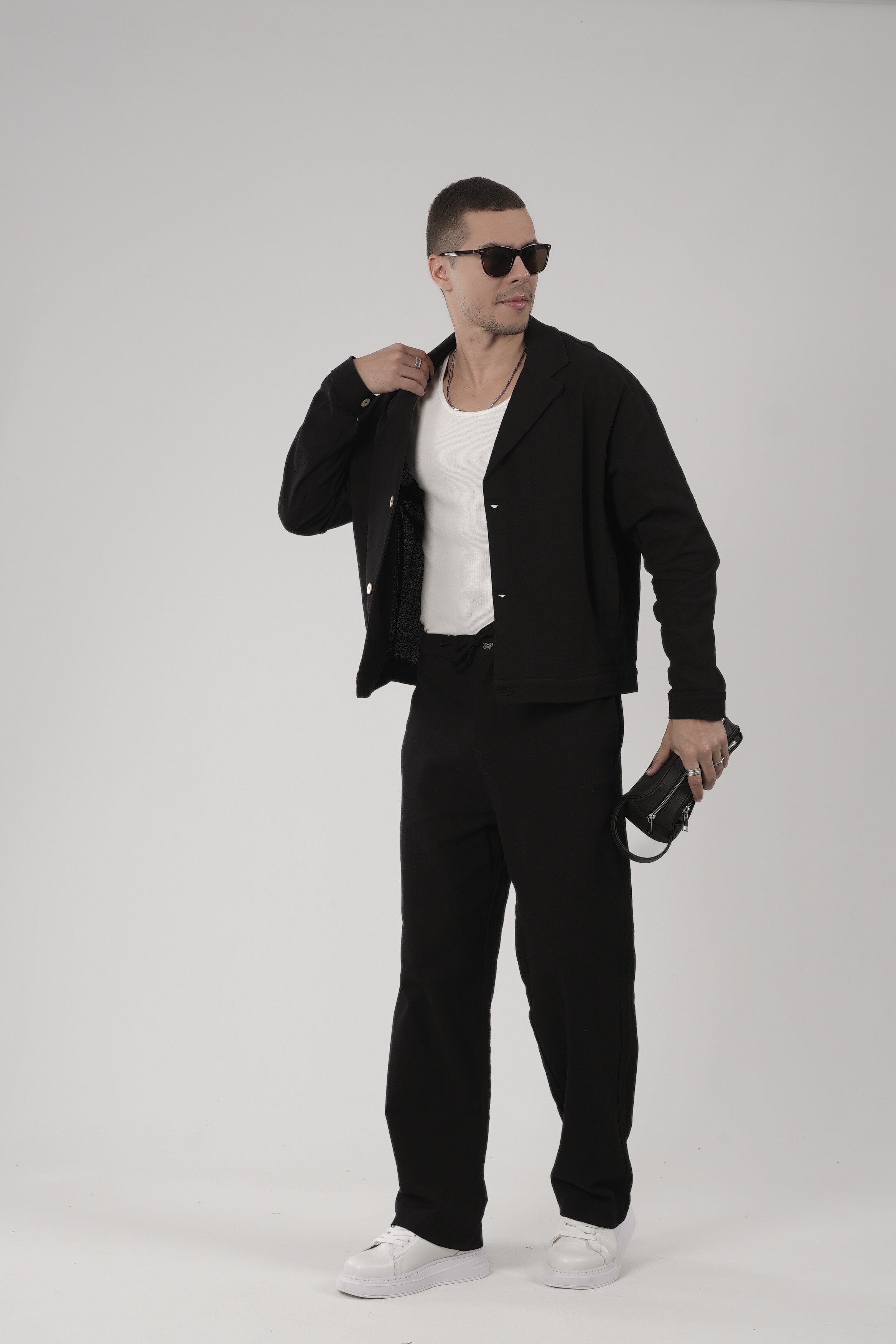 Oversize Kalıp Blazer Keten Alt Üst Takım