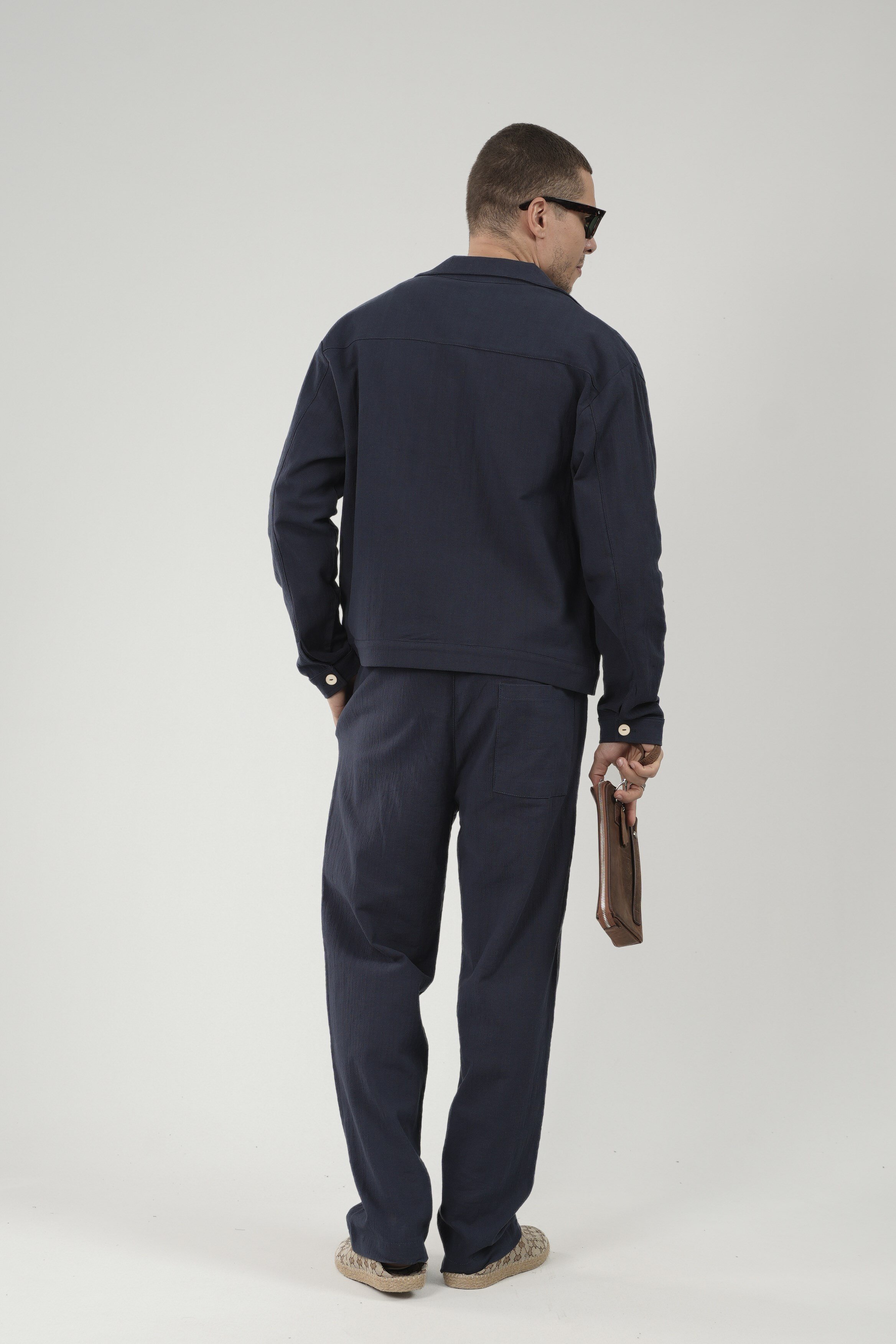Oversize Kalıp Blazer Keten Alt Üst Takım