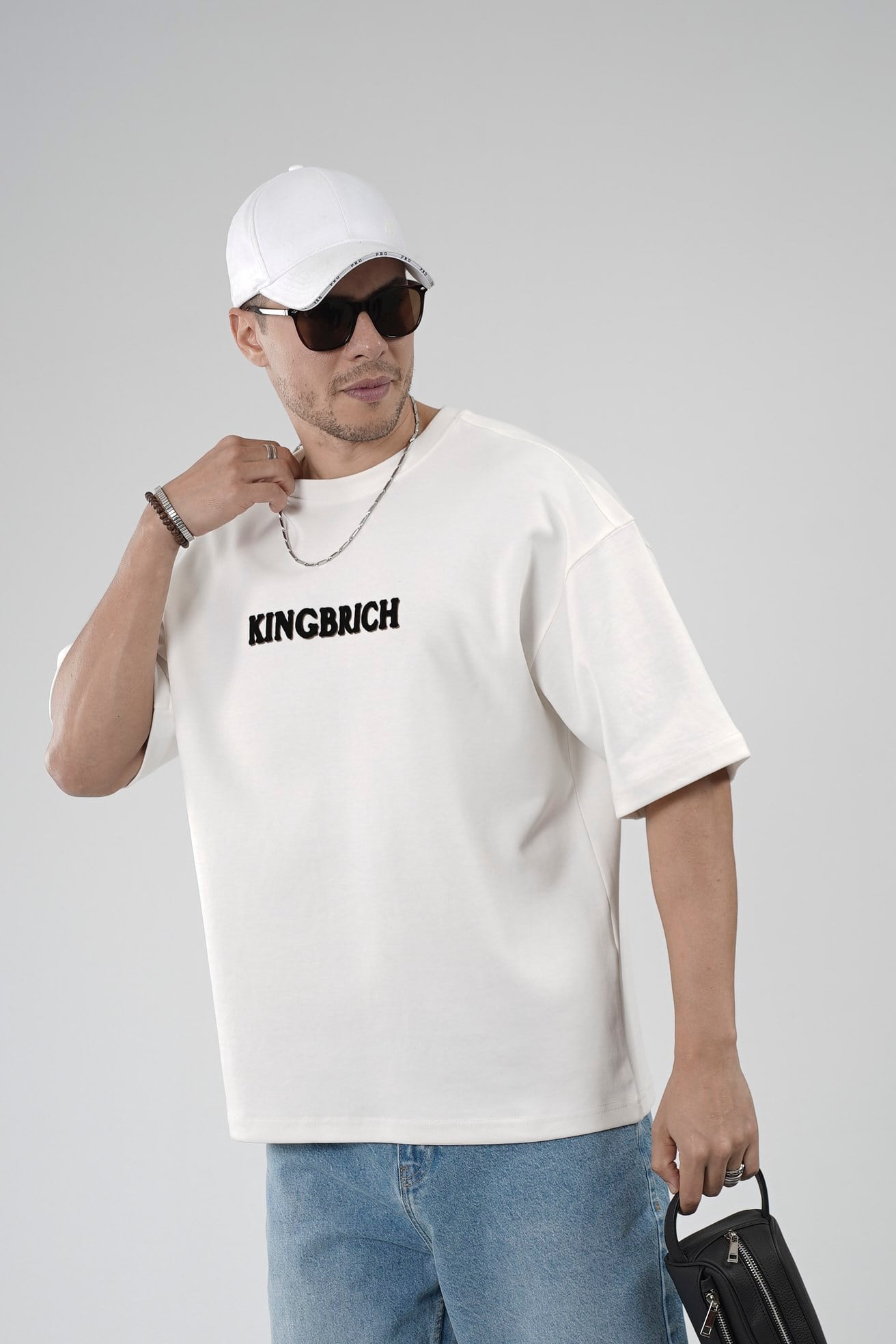 Oversize Kalıp Kingbrich Baskılı Tişört