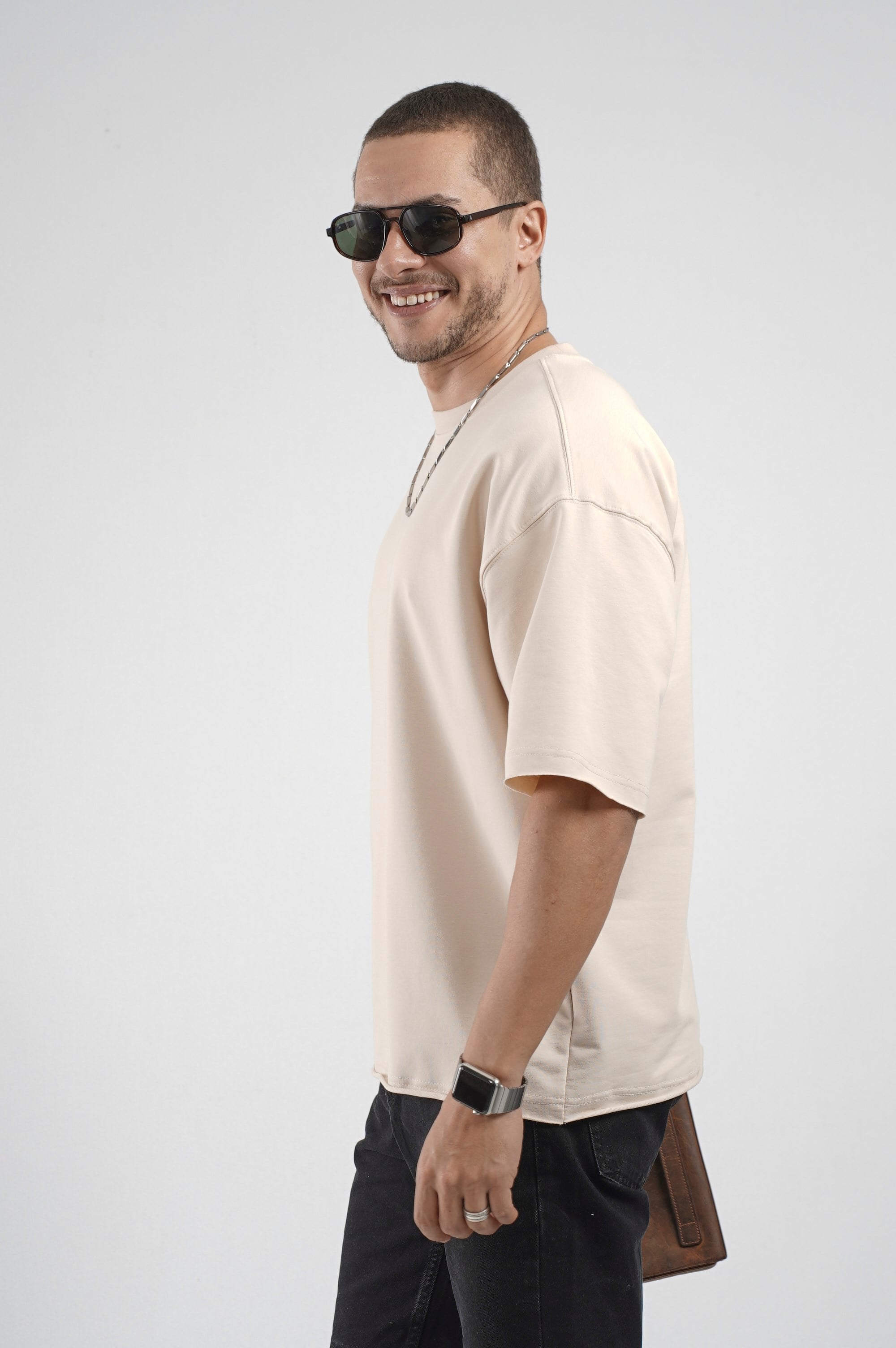 Oversize Kalıp Likralı Basic Tişört