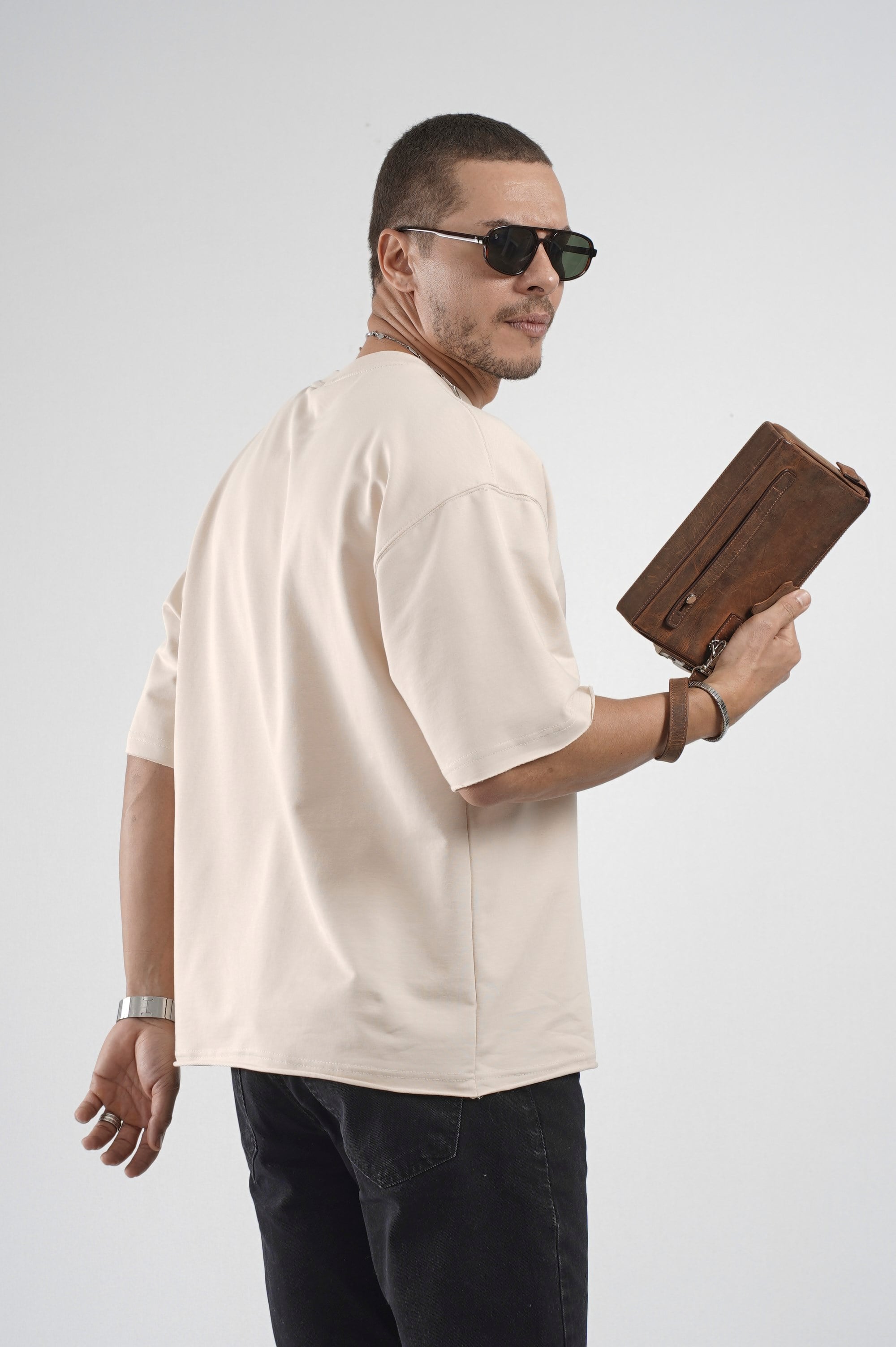 Oversize Kalıp Likralı Basic Tişört