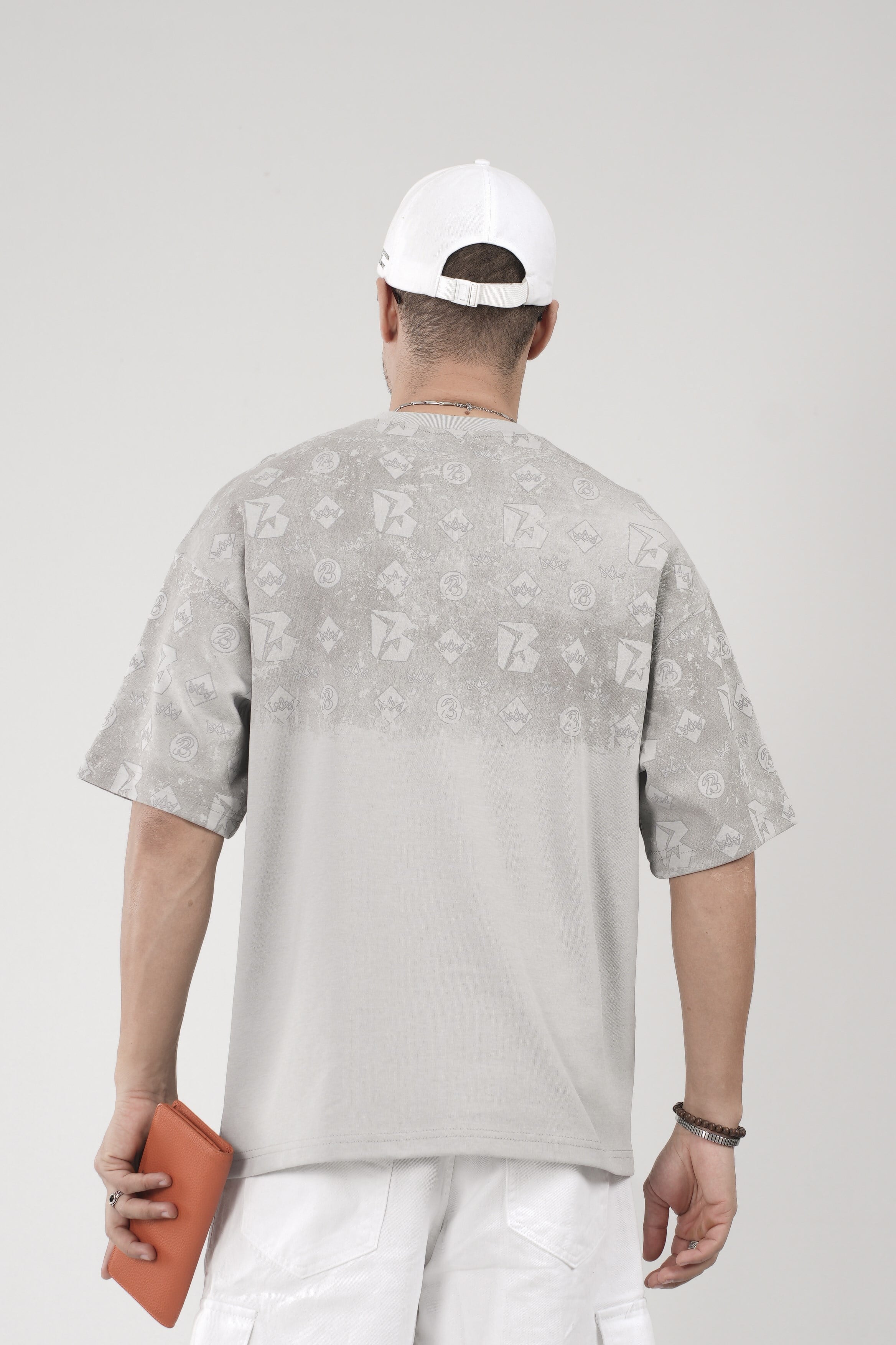 Oversize Kalıp Logo Baskılı Bisiklet Yaka Basic Tişört