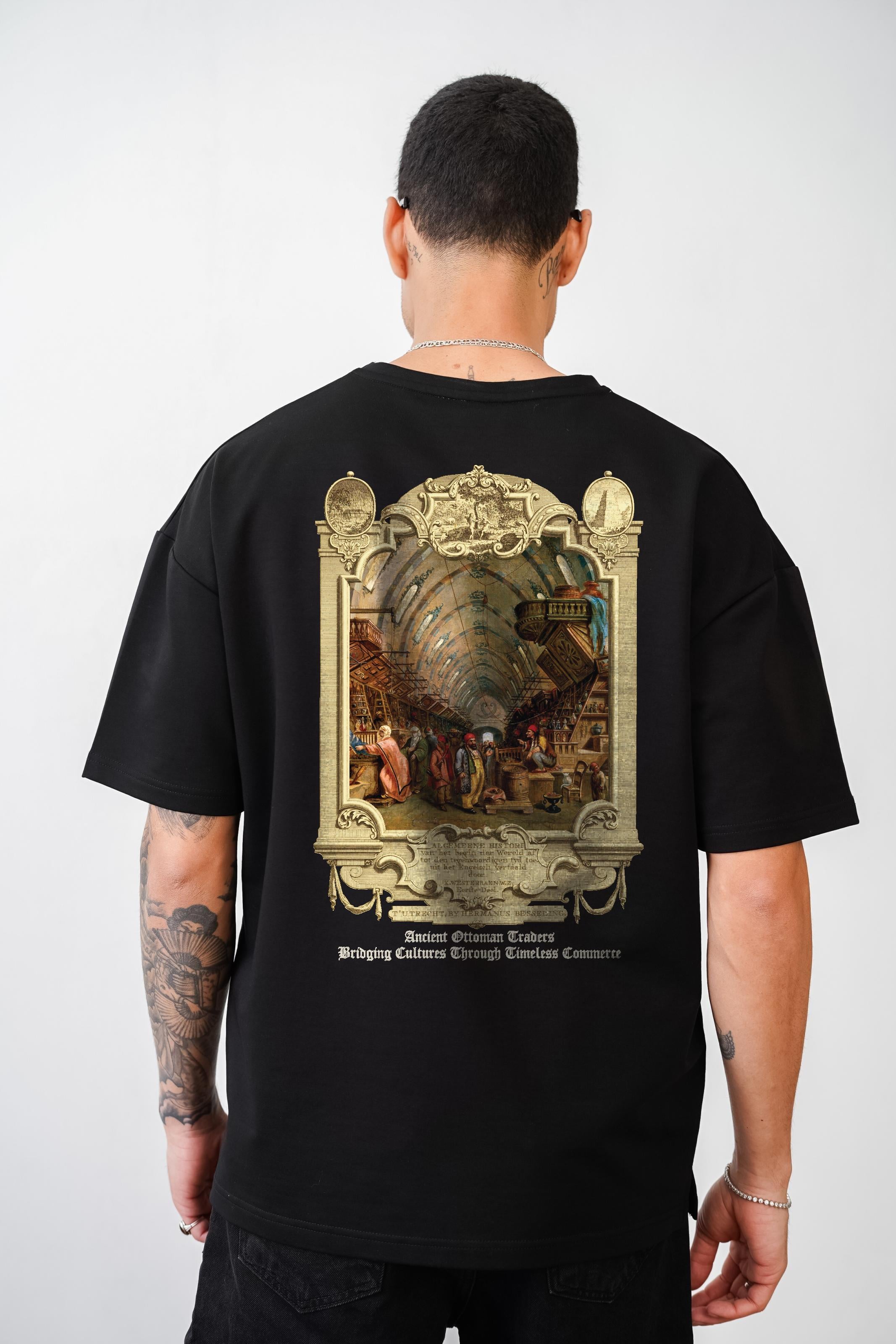 Oversize Kalıp Osmanlı Çarşı Baskılı Unisex Tişört