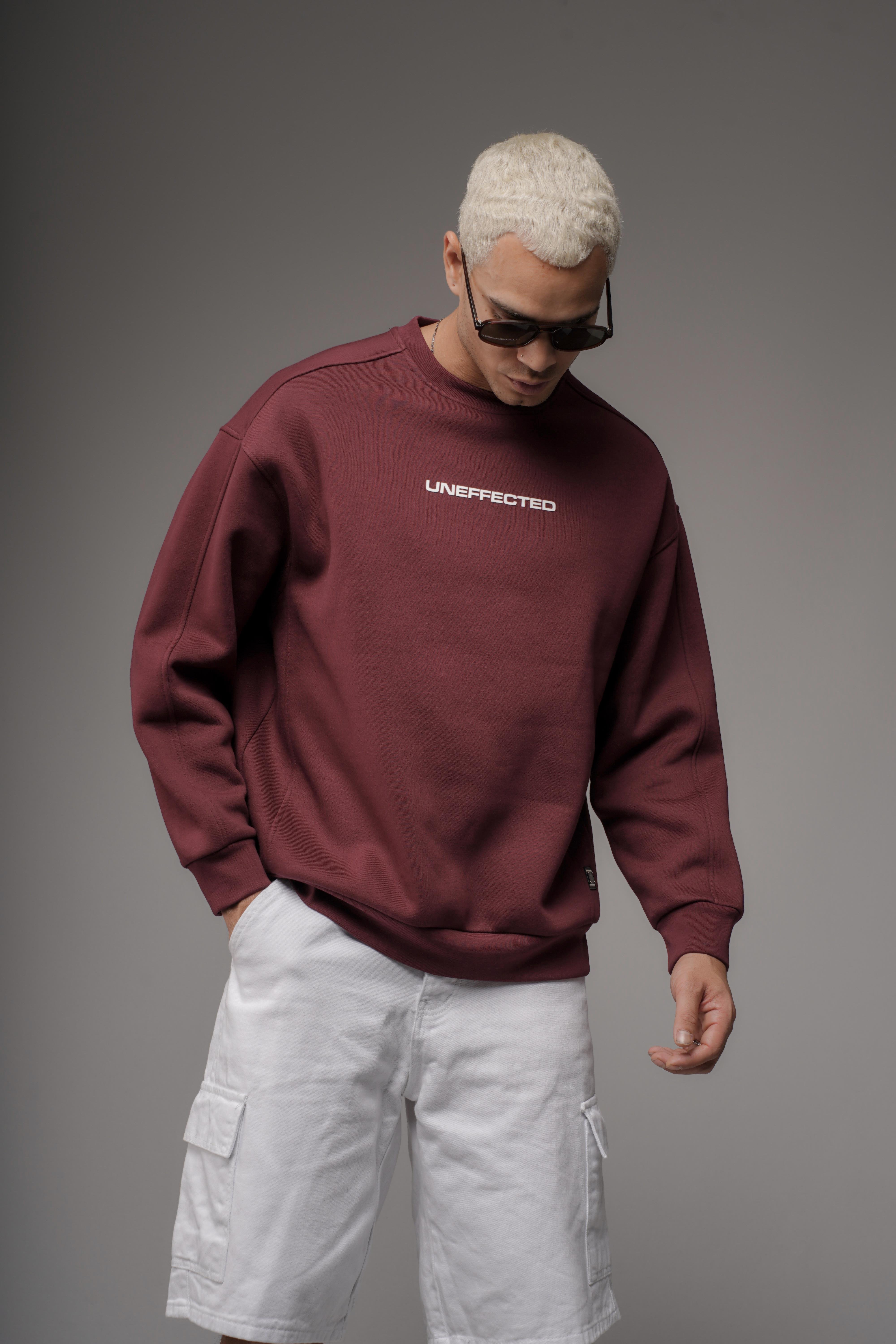 Oversize Kalıp UNEFFECTED Baskılı Sweatshirt