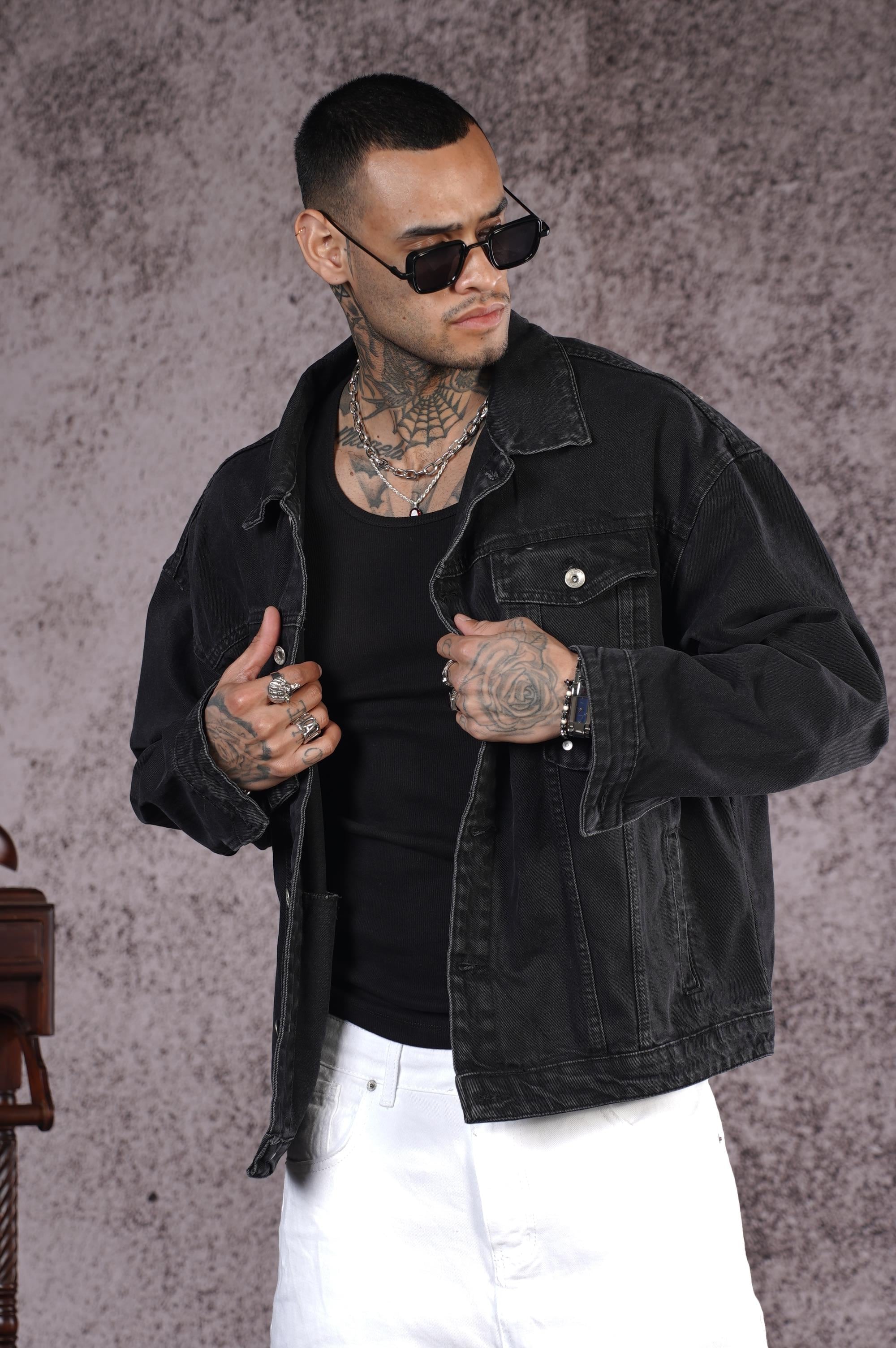 Oversize Kalıp Unisex Kot Ceket