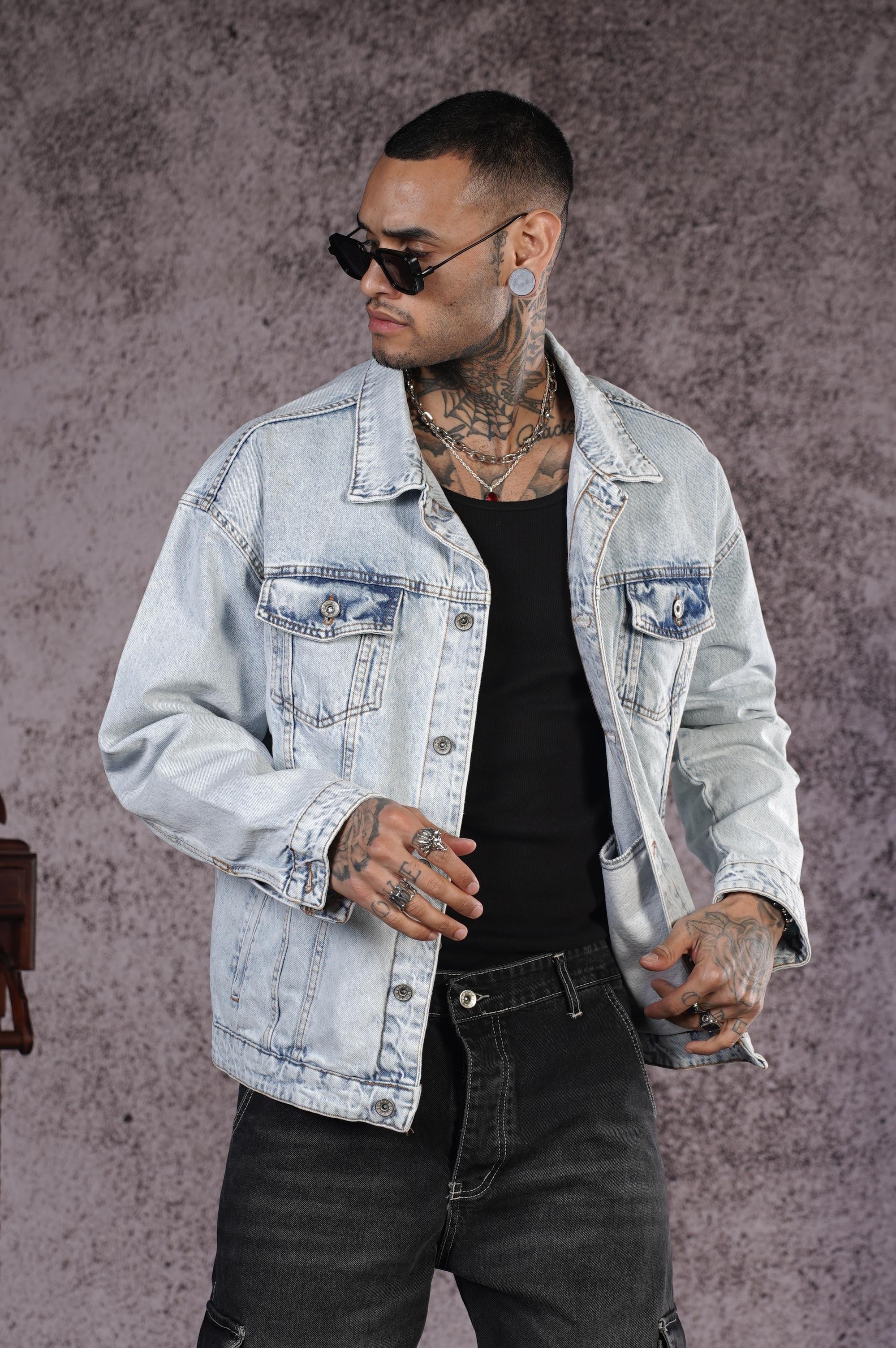 Oversize Kalıp Unisex Kot Ceket
