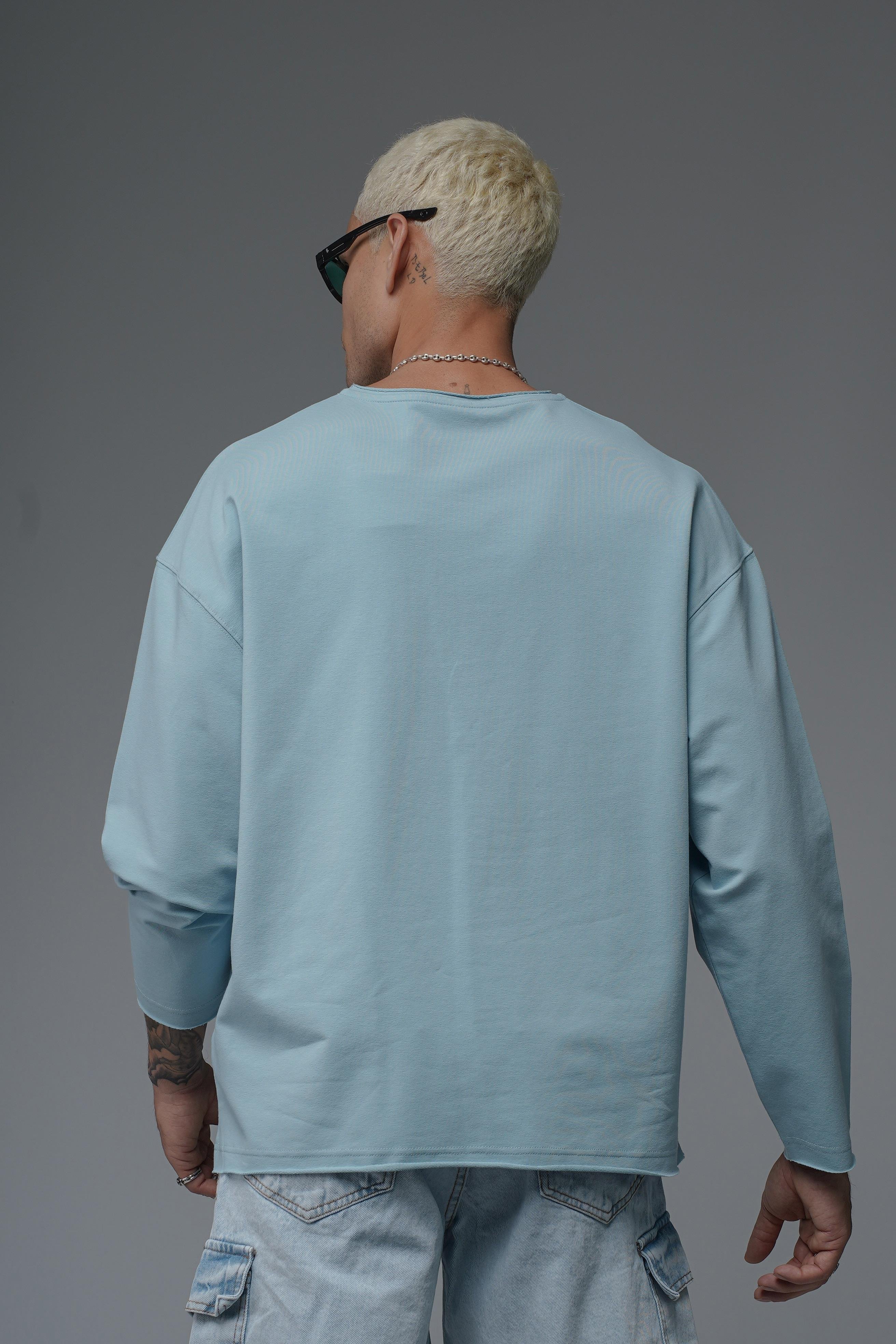 Pis Yaka Oversize Kalıp Düz Sweatshirt