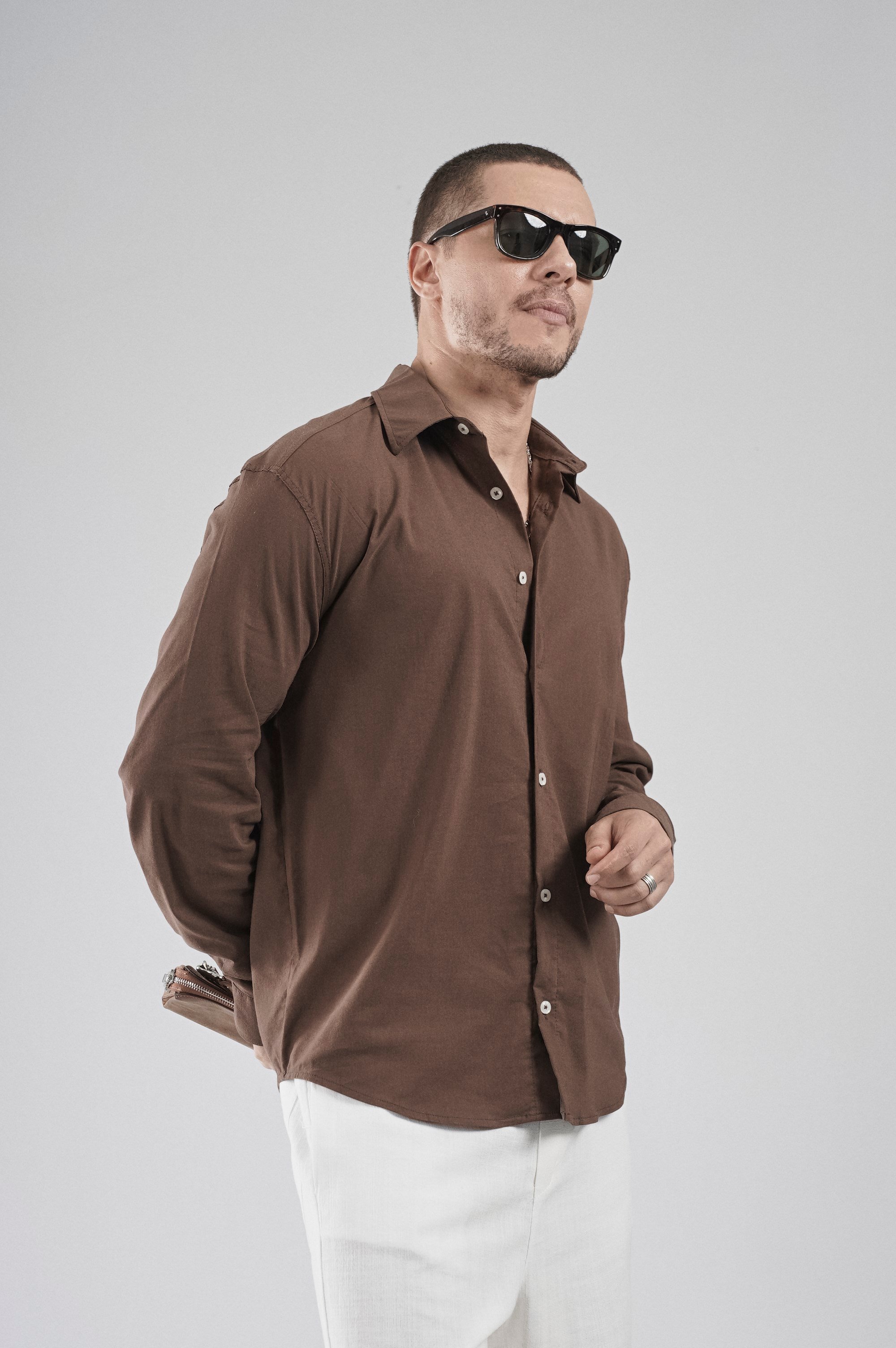 Regular Fit Kalıp Esnek %100 Pamuklu Erkek Düz Gömlek