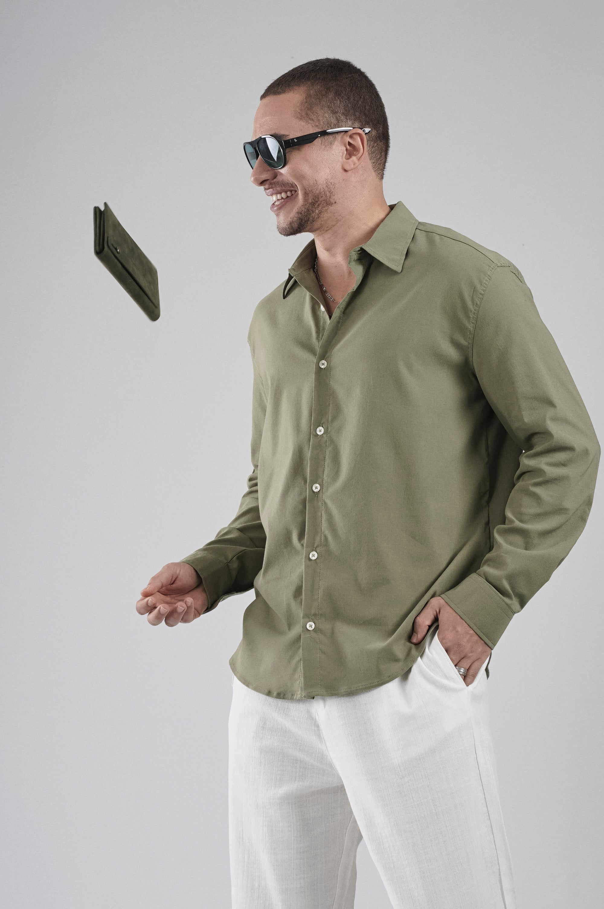 Regular Fit Kalıp Esnek %100 Pamuklu Erkek Düz Gömlek
