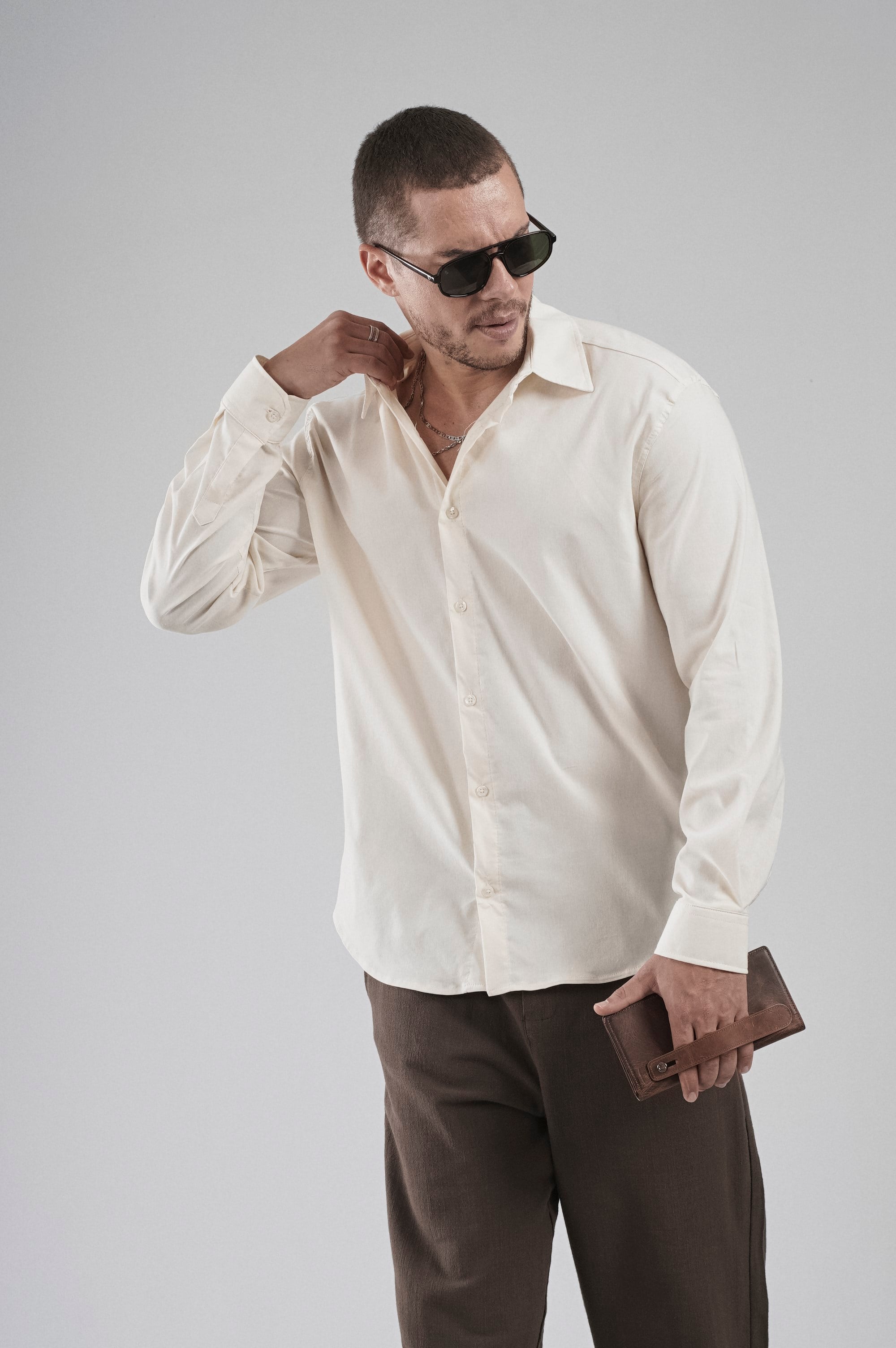 Regular Fit Kalıp Esnek %100 Pamuklu Erkek Düz Gömlek