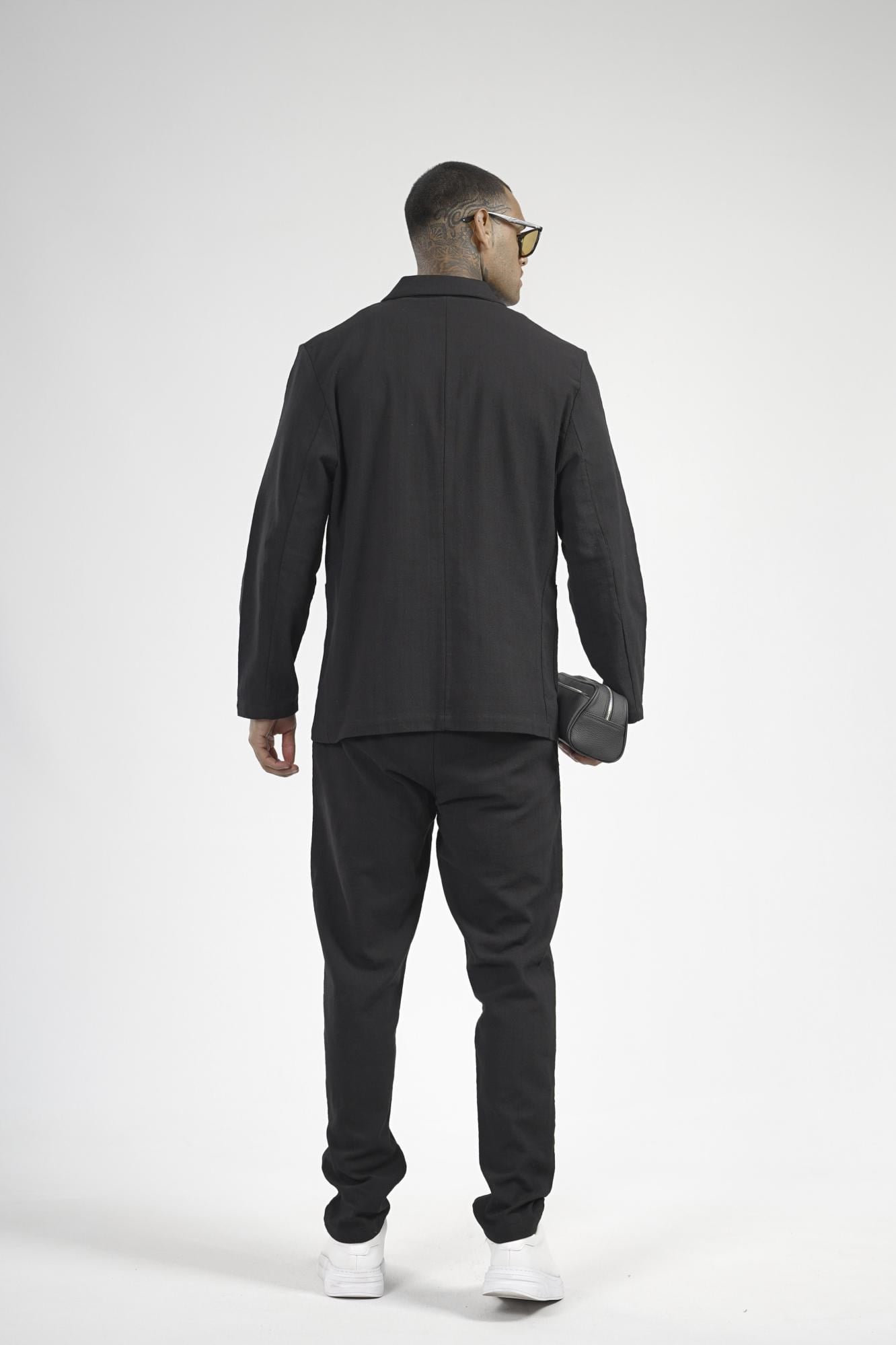 Slim Fit Kalıp Erkek Pamuklu Keten Alt Üst Takım