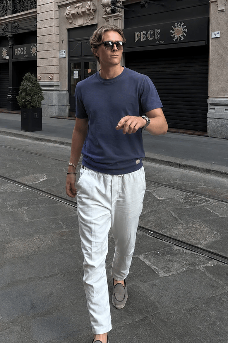 Slim Fit Kalıp Kolu Ribanalı Basic %100 Pamuklu Tişört