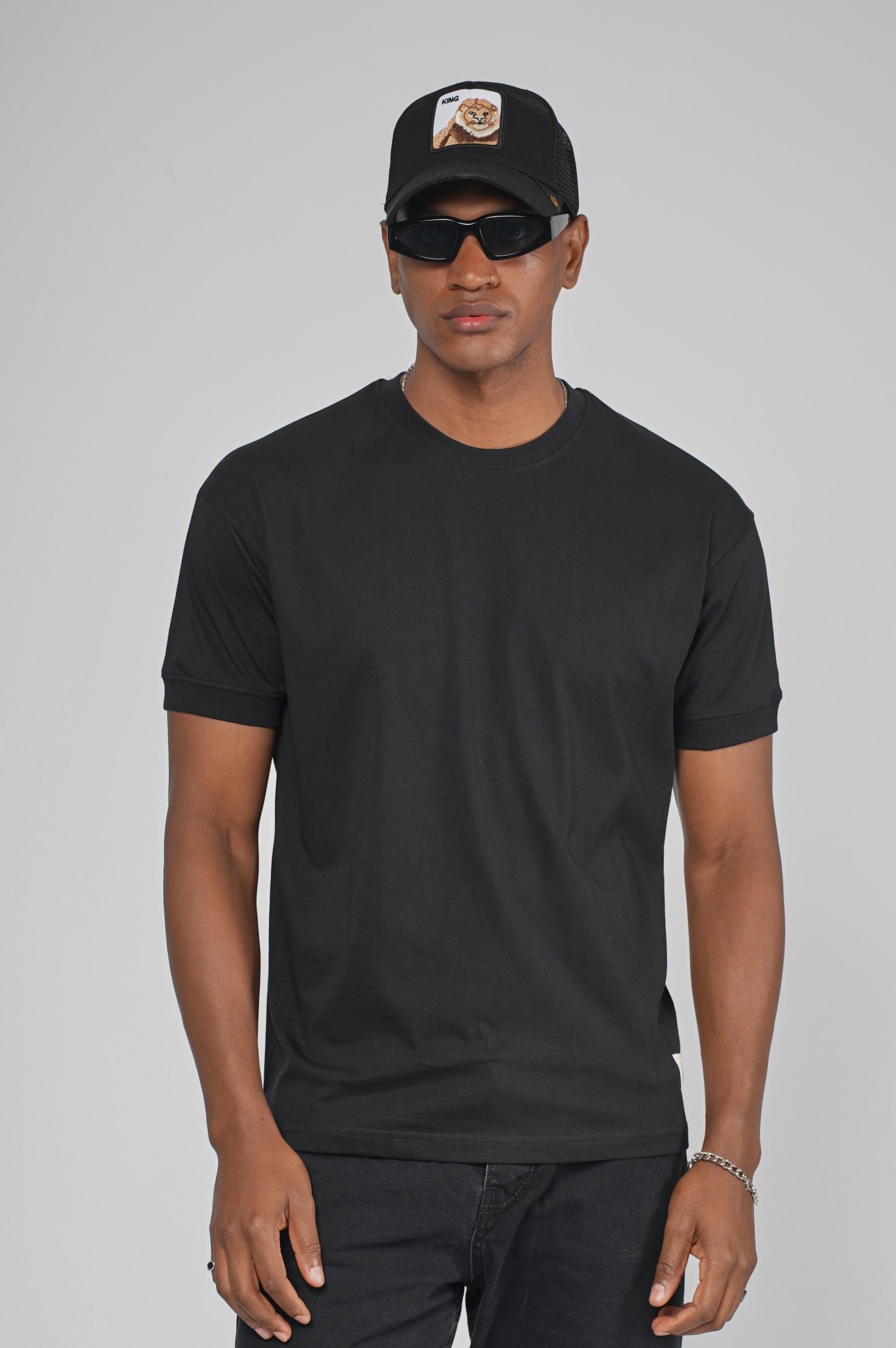 Slim Fit Kalıp Kolu Ribanalı Basic %100 Pamuklu Tişört