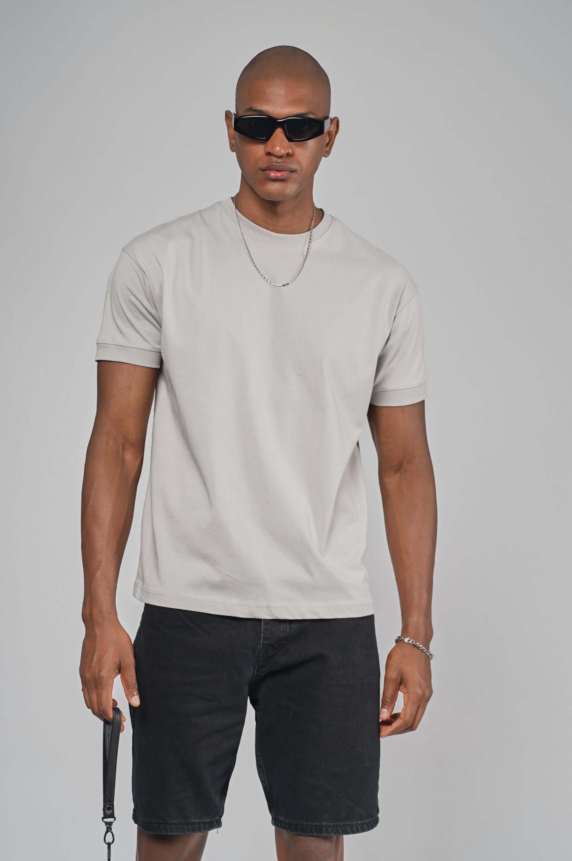 Slim Fit Kalıp Kolu Ribanalı Basic %100 Pamuklu Tişört