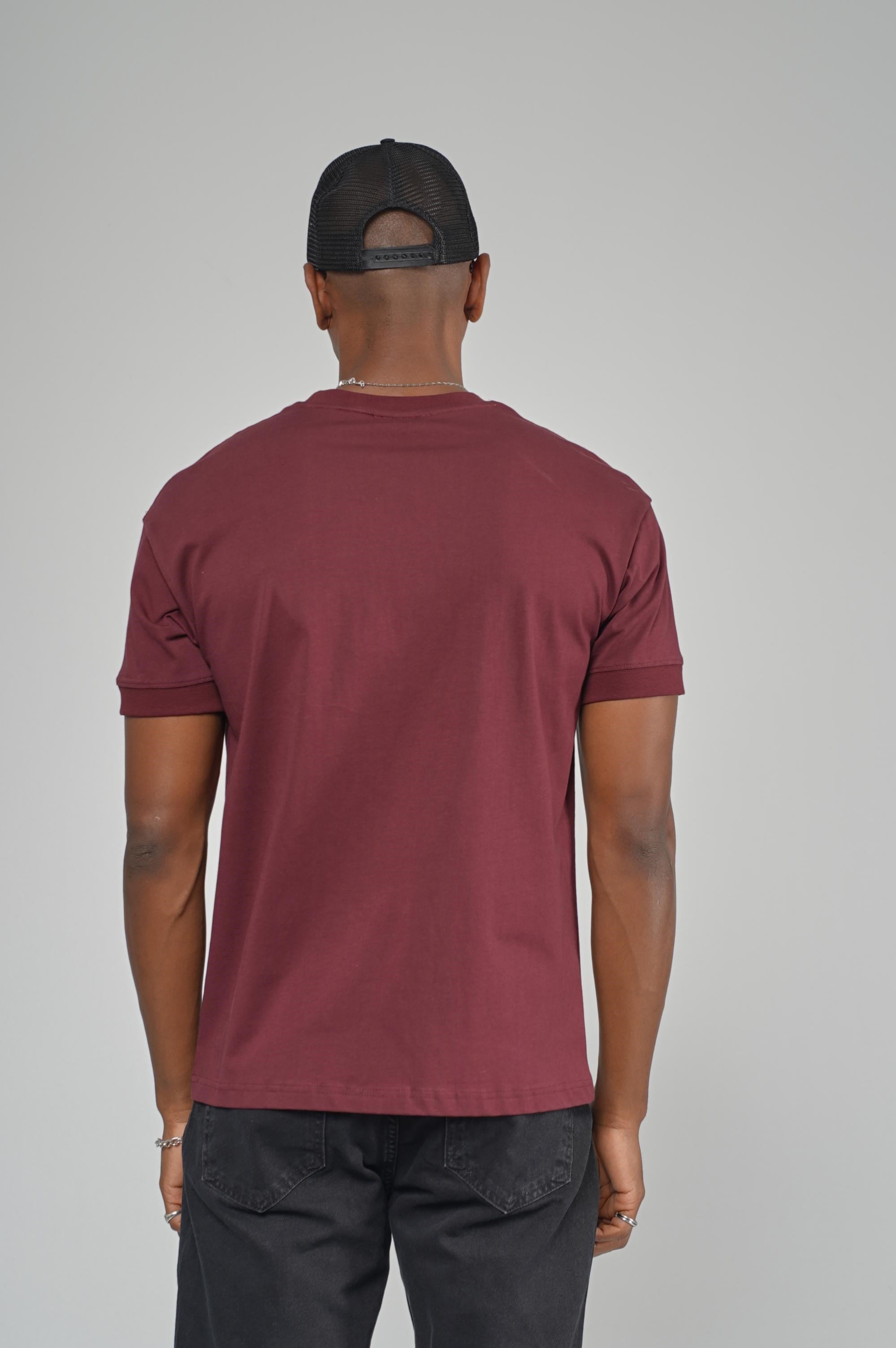 Slim Fit Kalıp Kolu Ribanalı Basic %100 Pamuklu Tişört