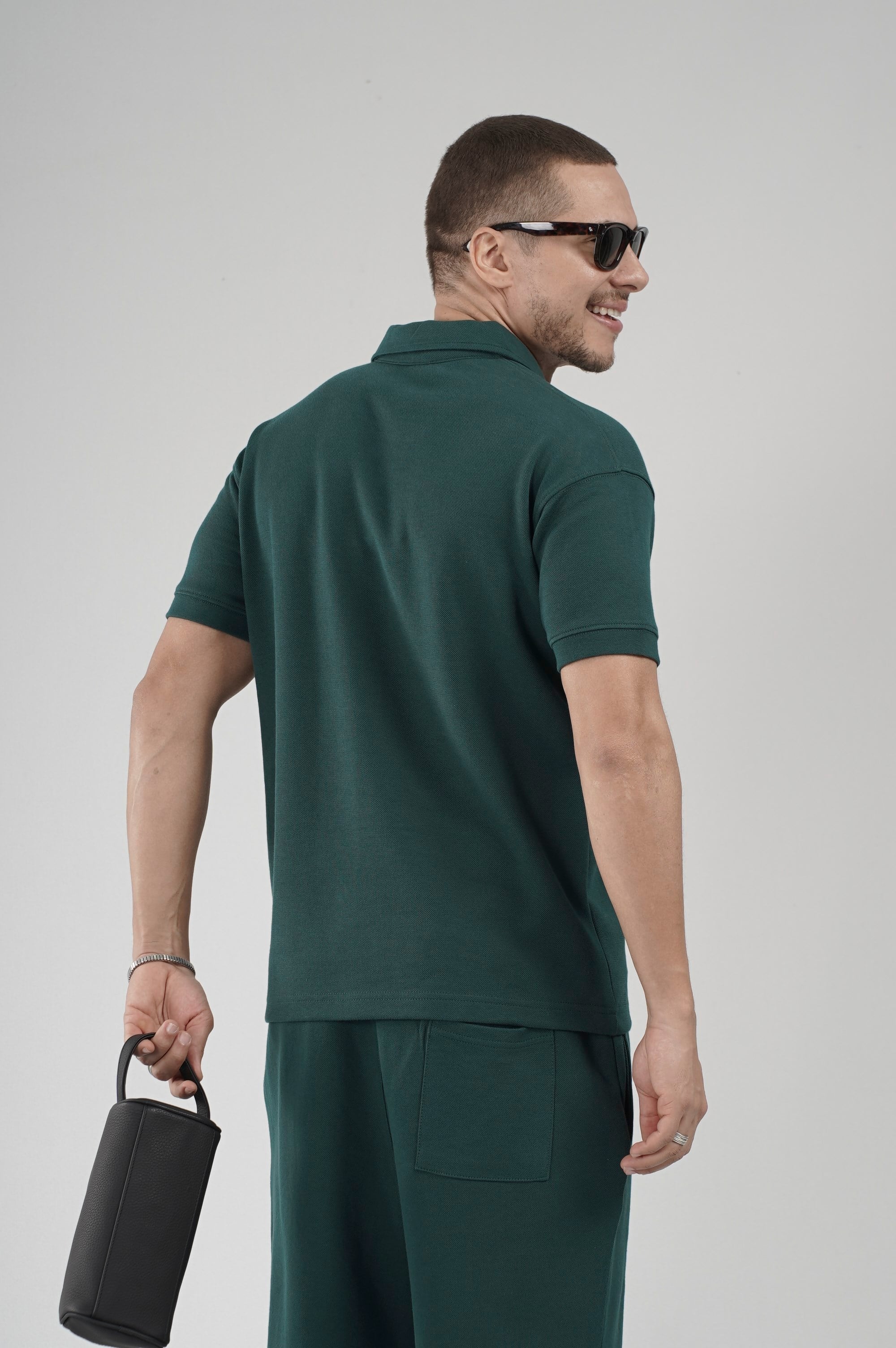 Yarım Oversize Kalıp Polo Yaka Erkek Şort Takım