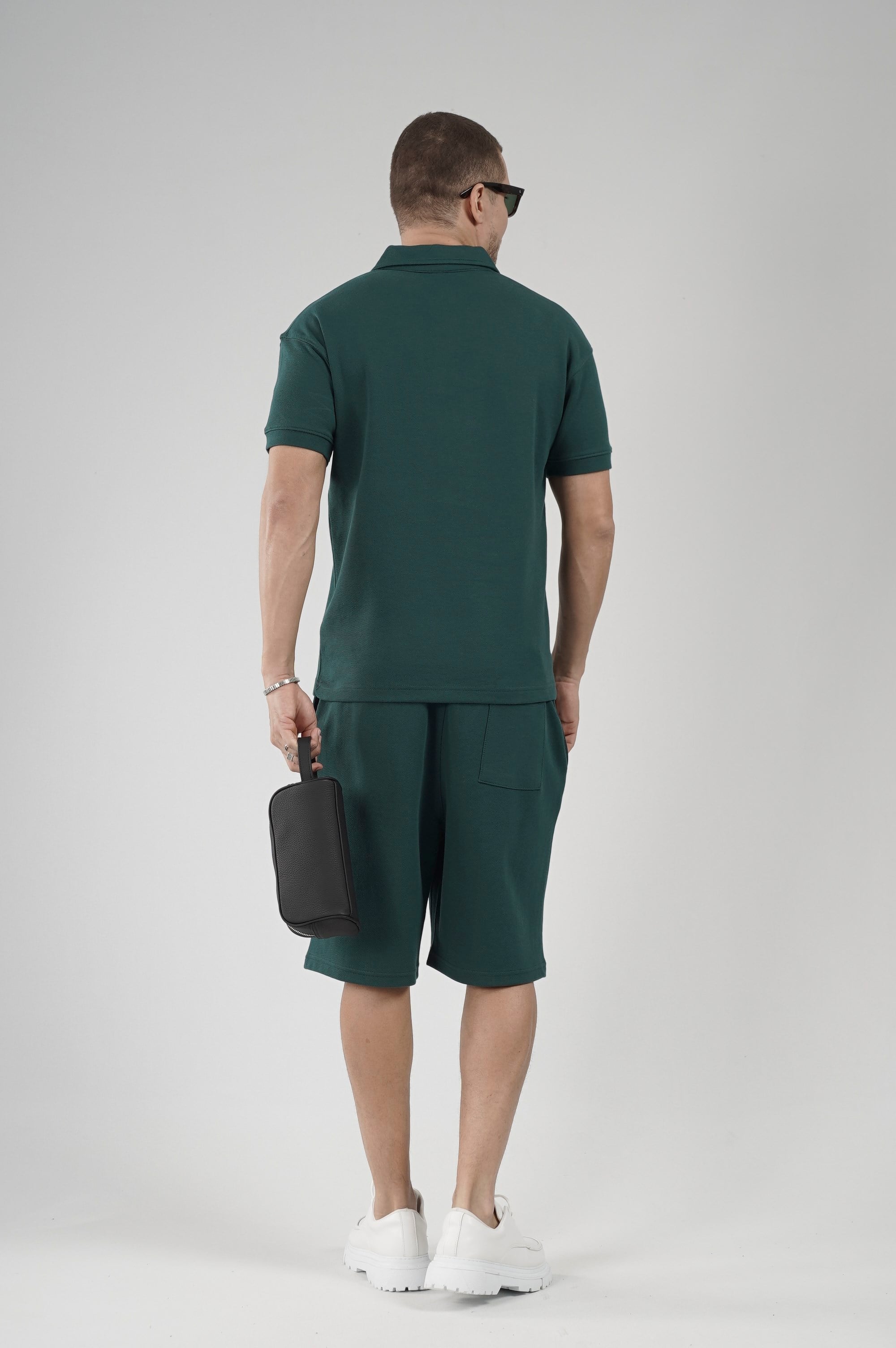 Yarım Oversize Kalıp Polo Yaka Erkek Şort Takım