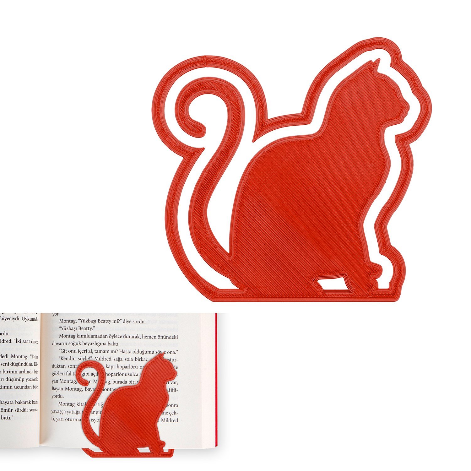 3D KİTAP AYRACI – KEDİCİK TURUNCU