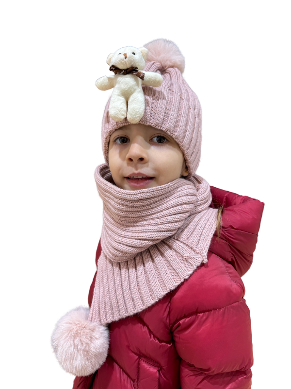 Benittokids Çocuk Ayıcıklı Atkı Bere Takımı 7019
