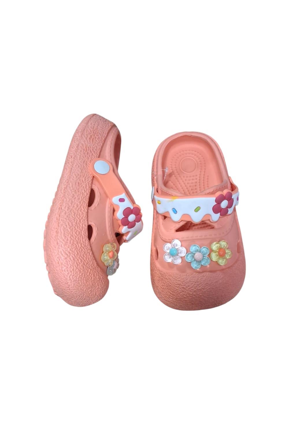 Calx Kız Çocuk Çiçek Figürlü Kaydırmaz Taban Terlik Sandalet BNT8160