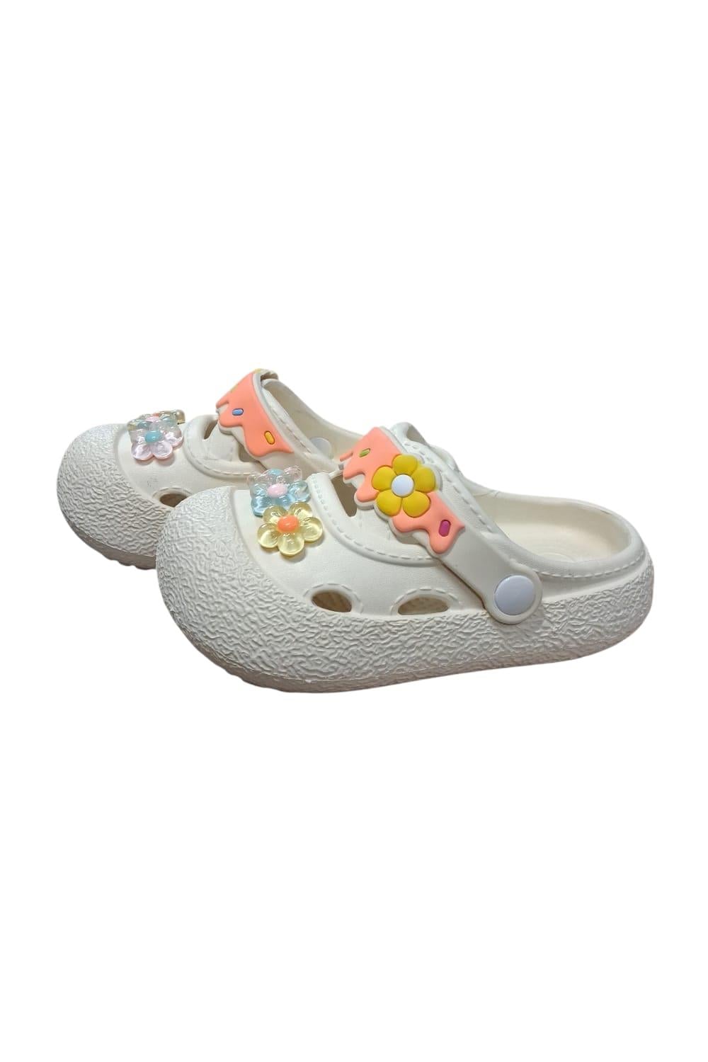 Calx Kız Çocuk Çiçek Figürlü Kaydırmaz Taban Terlik Sandalet BNT8160