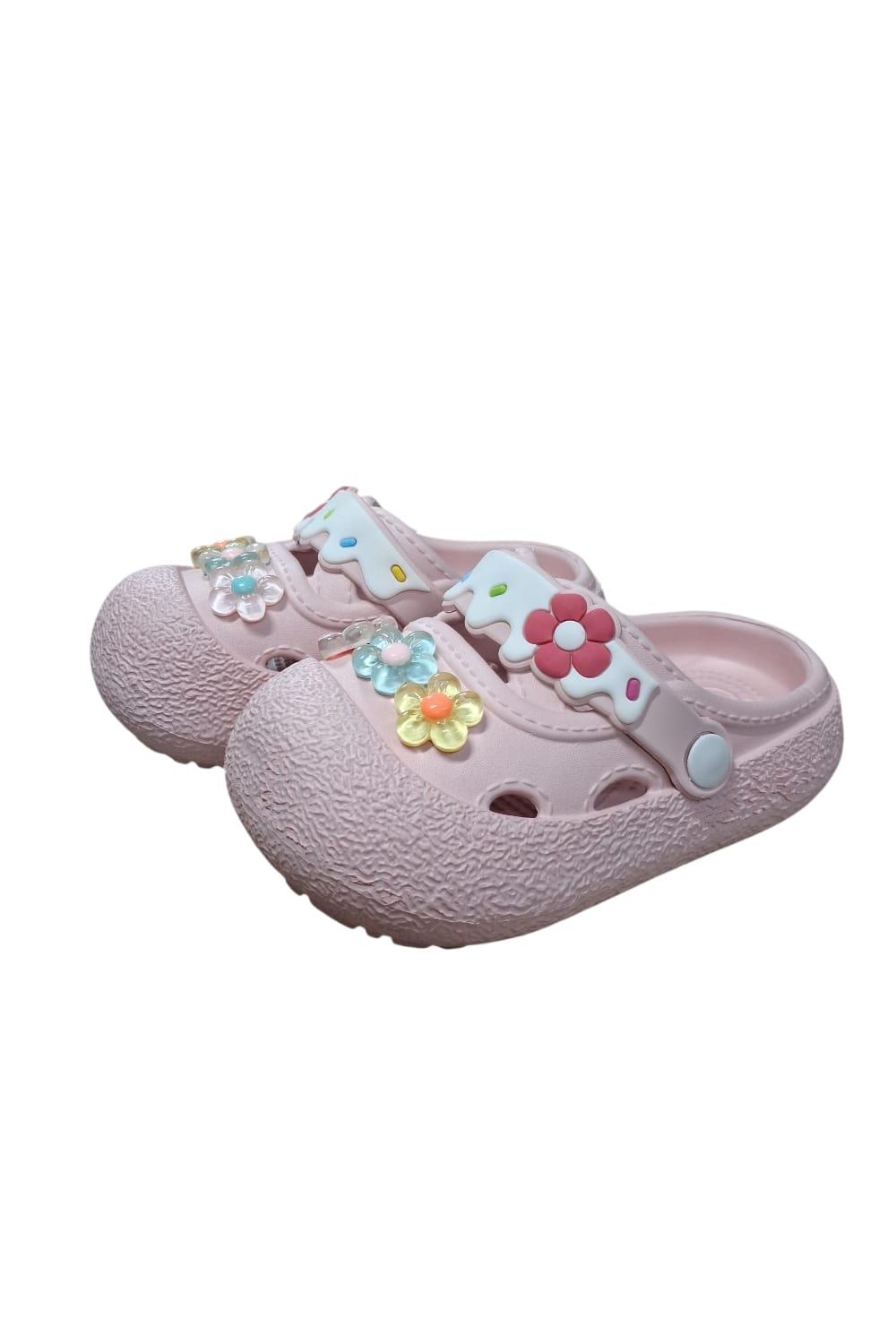 Calx Kız Çocuk Çiçek Figürlü Kaydırmaz Taban Terlik Sandalet BNT8160