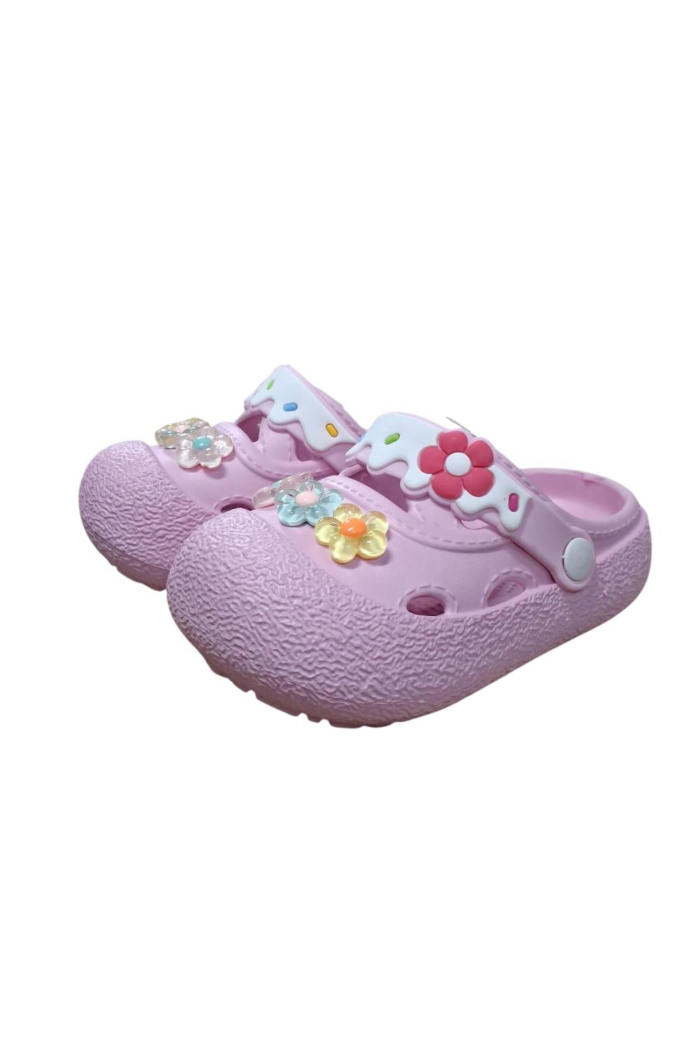 Calx Kız Çocuk Çiçek Figürlü Kaydırmaz Taban Terlik Sandalet BNT8160