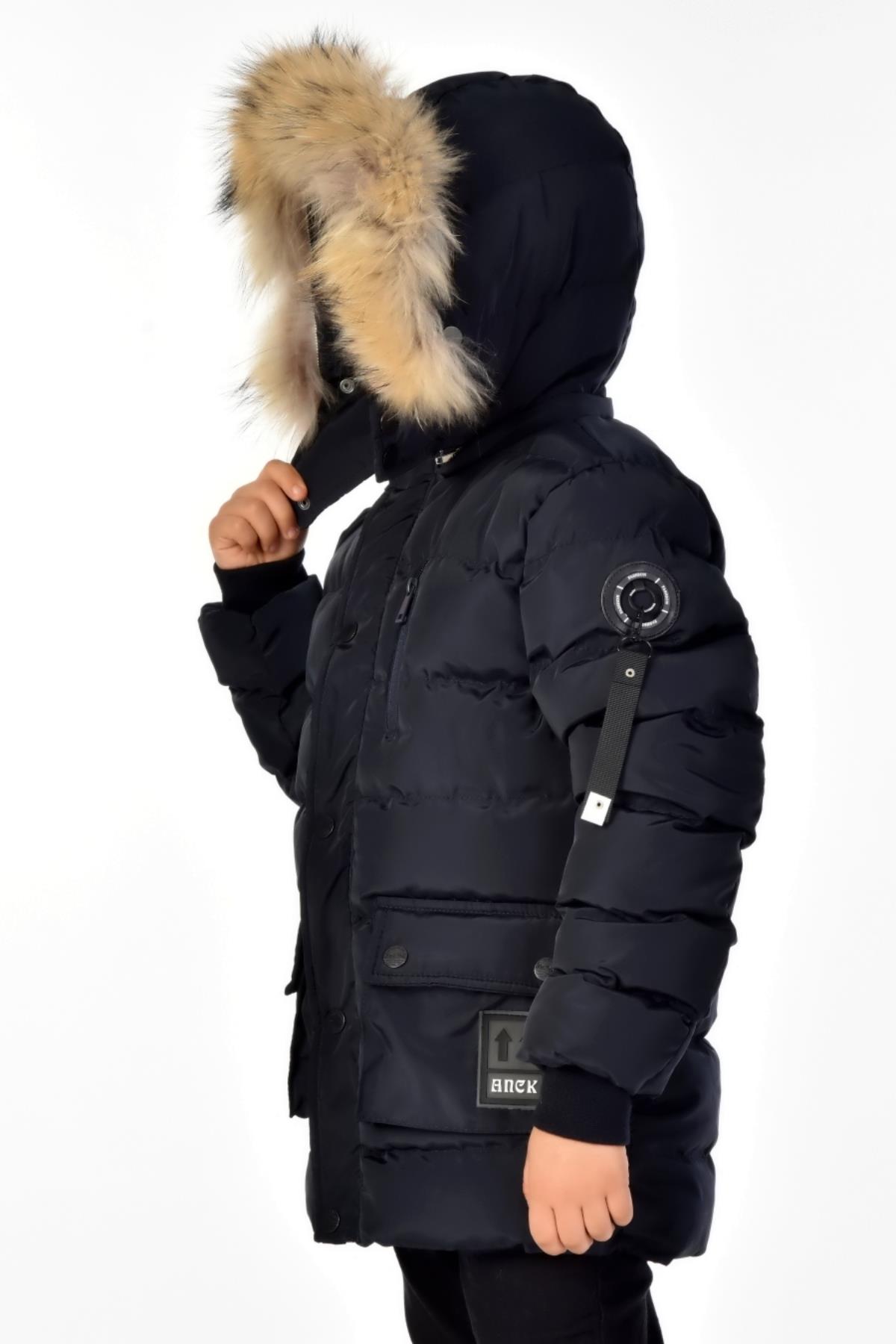 Erkek Çocuk Natürel Kürklü Mont 51254