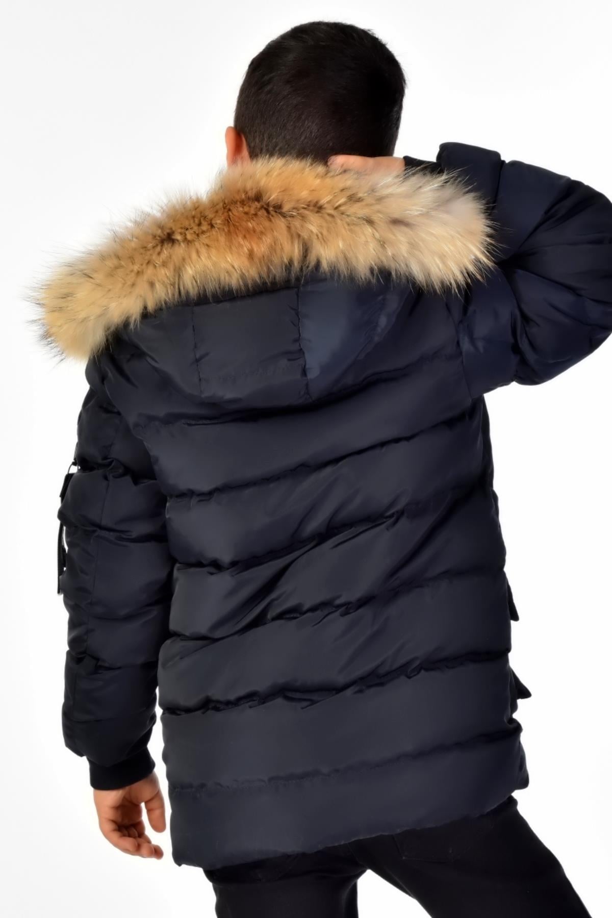 Erkek Çocuk Natürel Kürklü Mont 51254