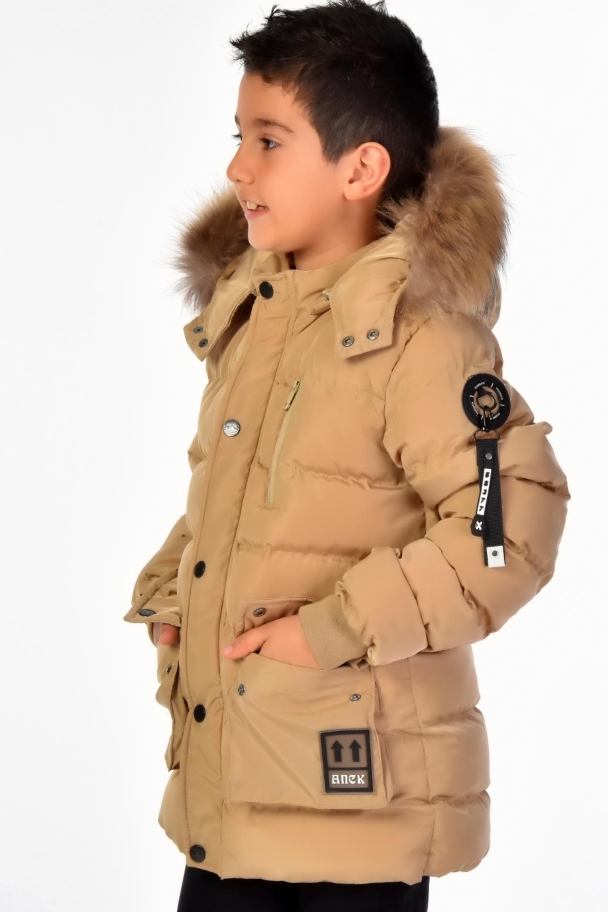 Erkek Çocuk Natürel Kürklü Mont 51254