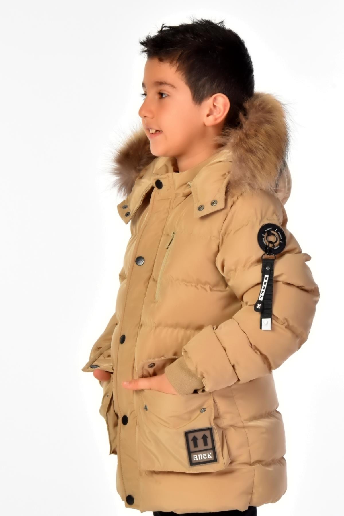 Erkek Çocuk Natürel Kürklü Mont 51254