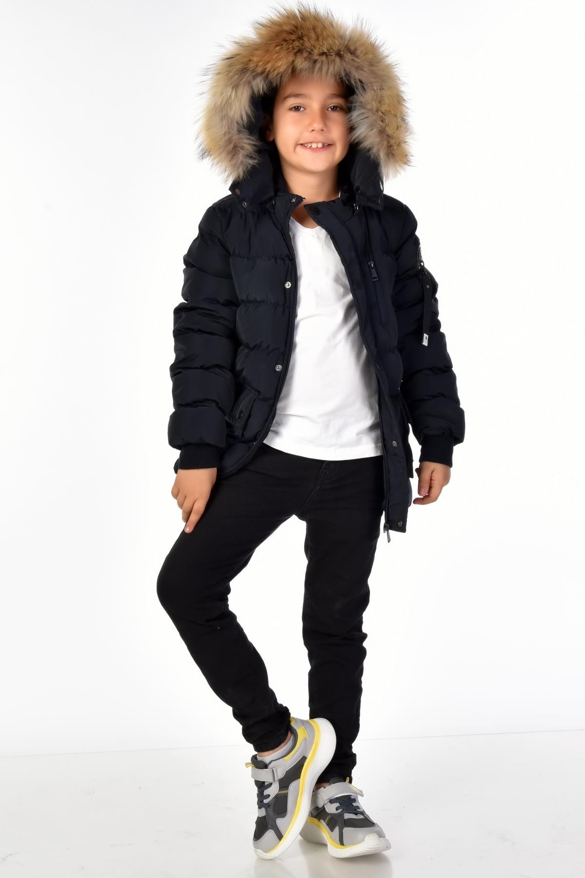 Erkek Çocuk Natürel Kürklü Mont 51254